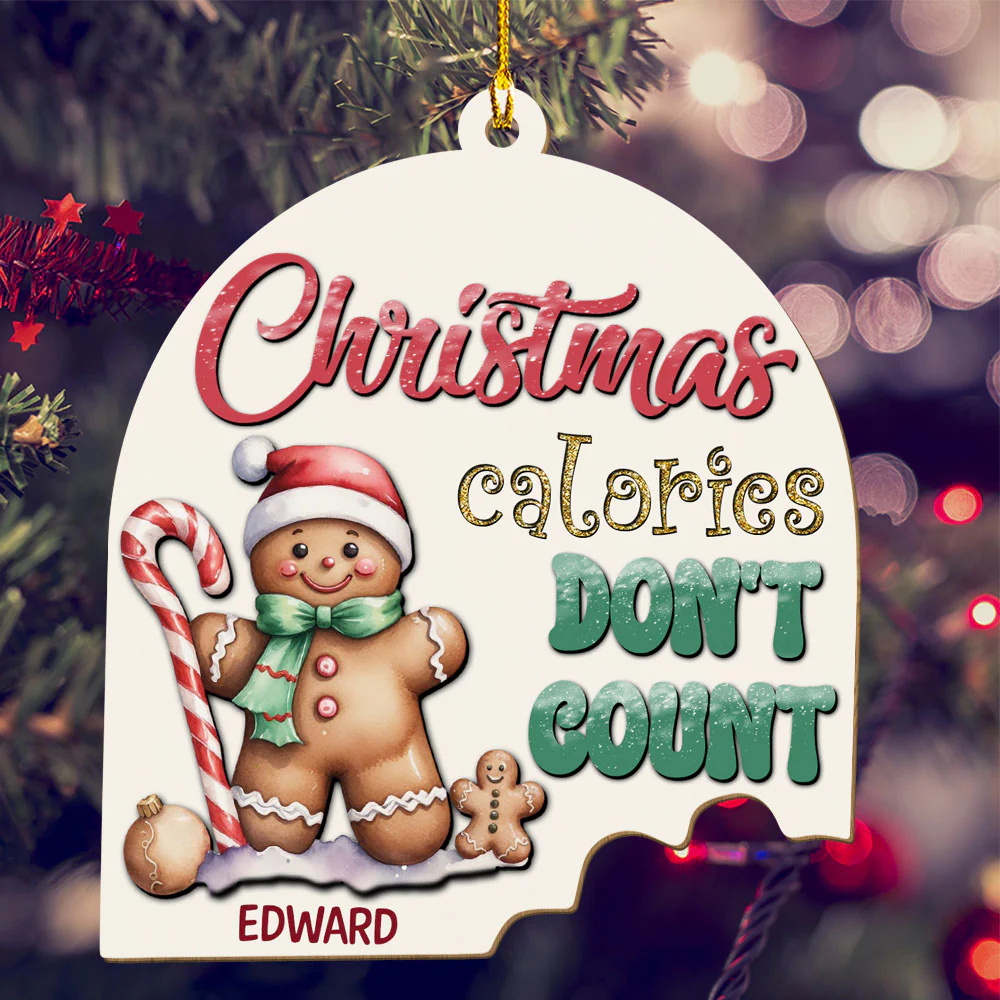 Christmas Calories - Personalized Custom Wood Ornament - Image 2