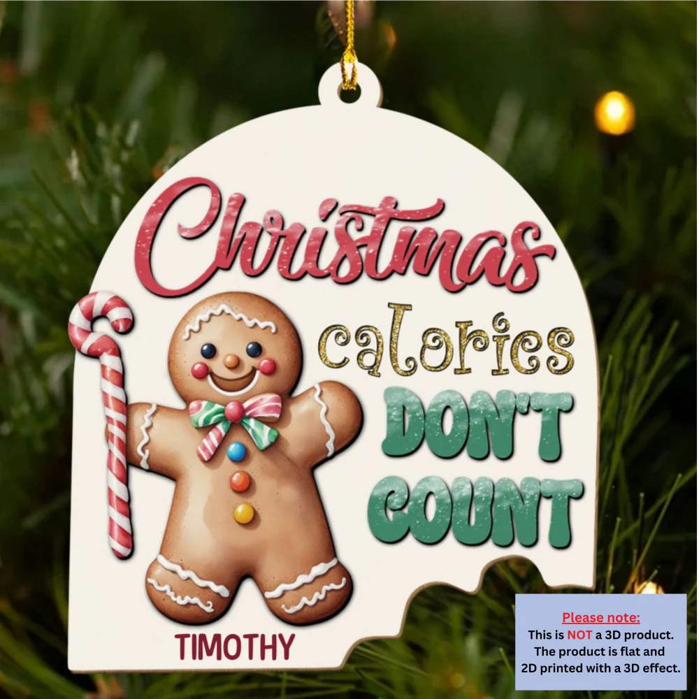 Christmas Calories - Personalized Custom Wood Ornament - Image 5