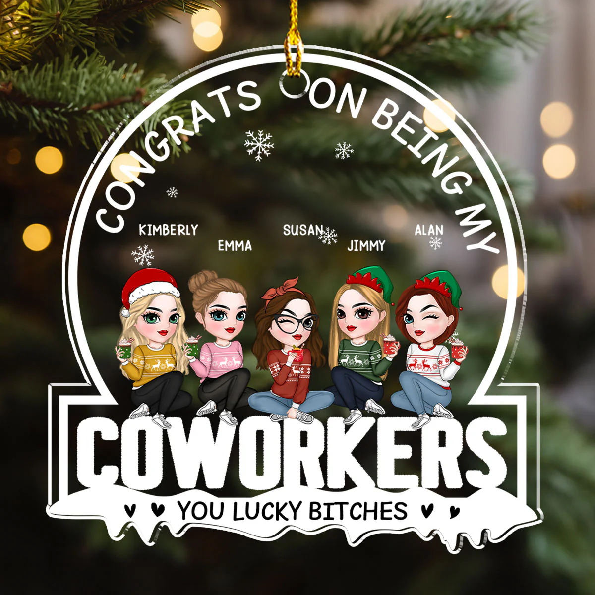 Christmas Congrats On Being My Bestie - Personalized Custom Acrylic Ornament - Image 4