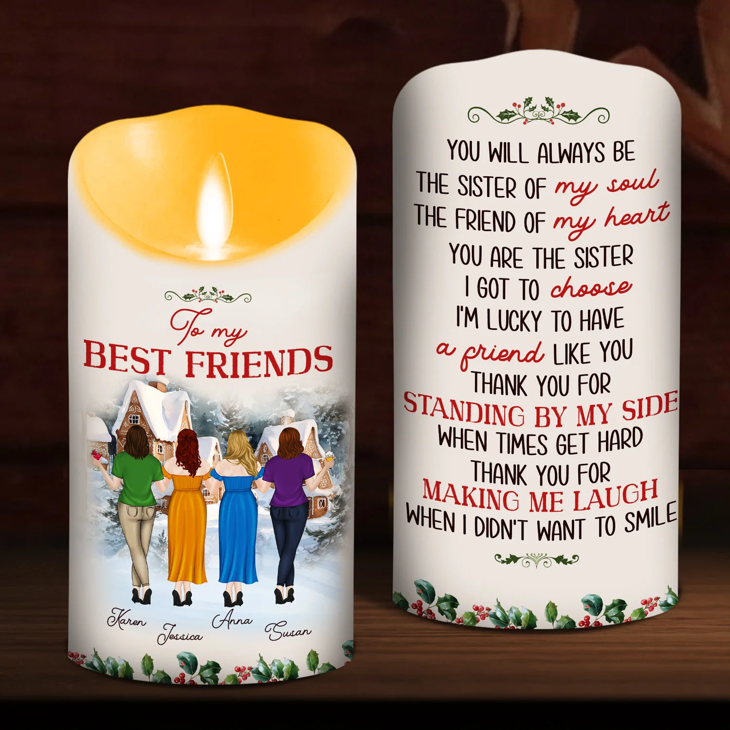 Christmas Cozy Crew - Personalized Custom LED Candle - Image 3
