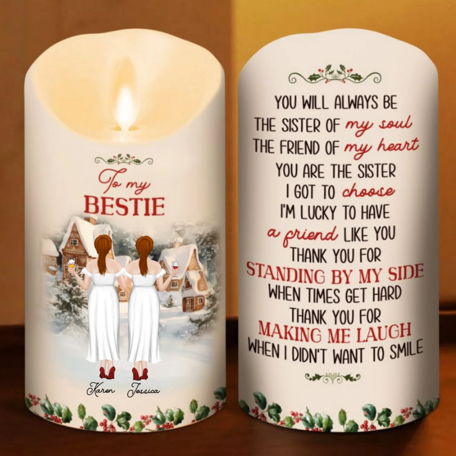 Christmas Cozy Crew - Personalized Custom LED Candle - Image 7