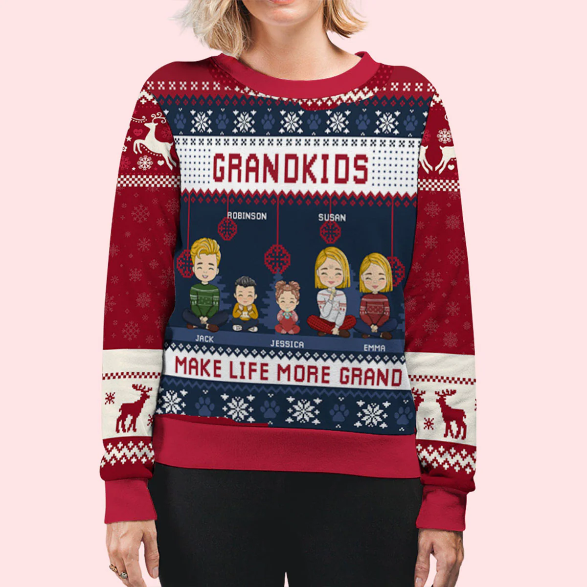 Christmas Crew - Personalized Custom All-Over-Print Sweatshirt - Image 4