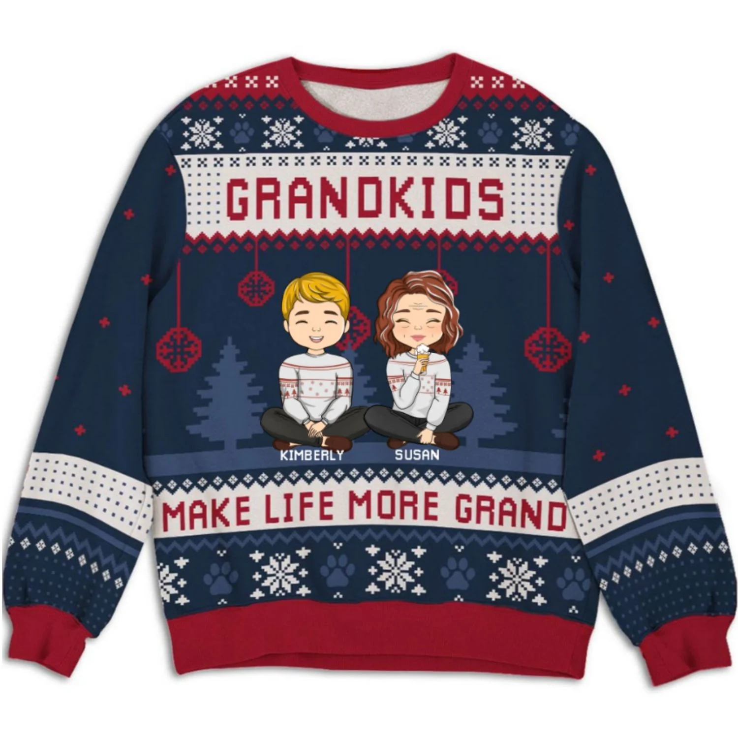 Christmas Crew - Personalized Custom All-Over-Print Sweatshirt - Image 6