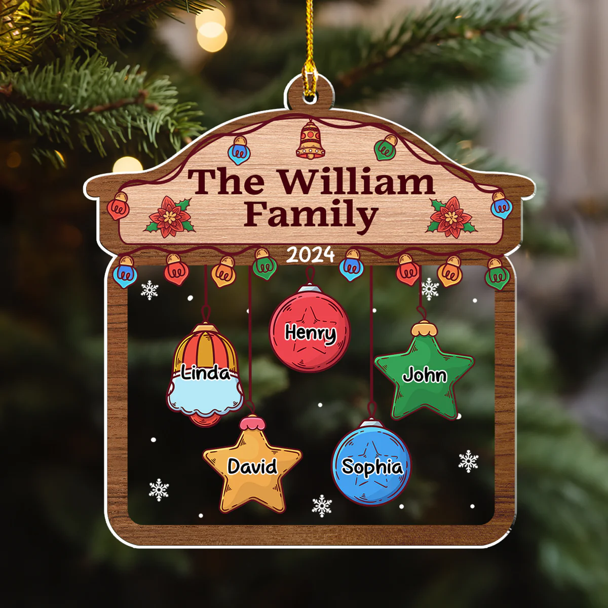 Christmas Family House - Personalized Custom Acrylic Ornament - Image 2