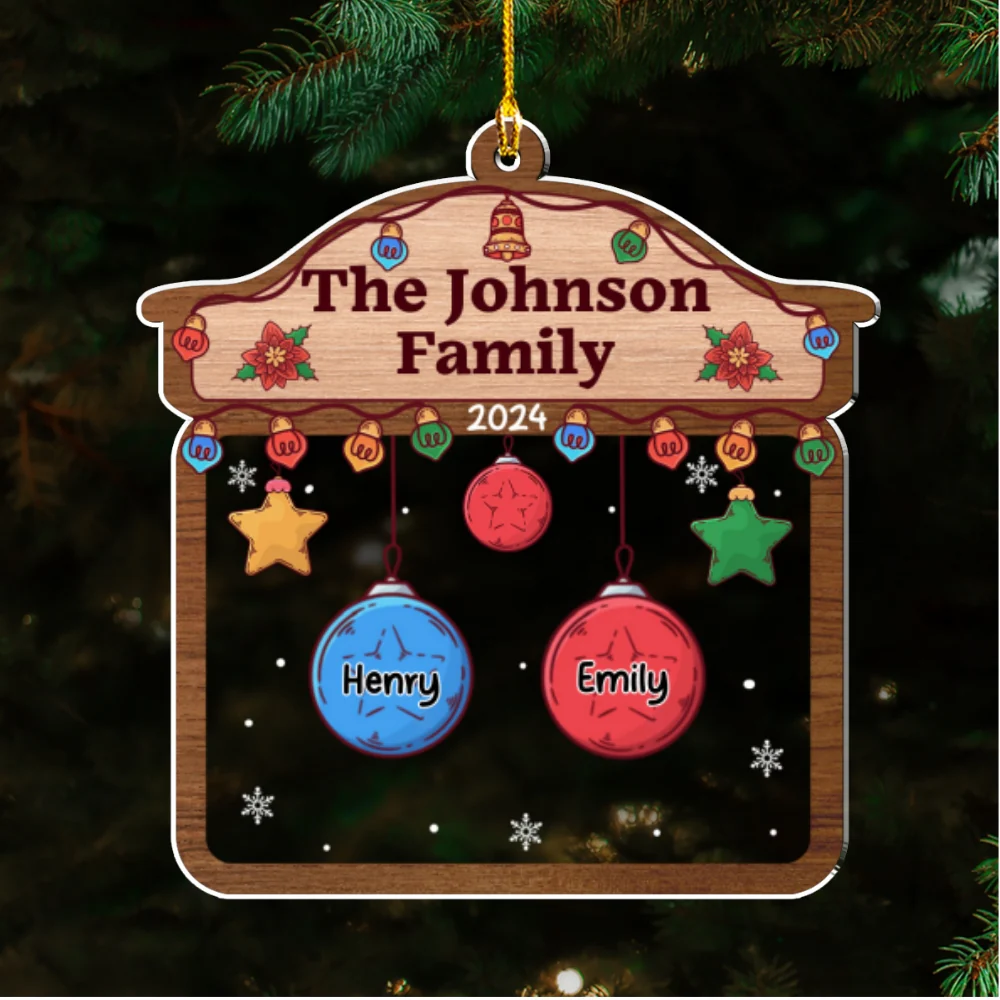 Christmas Family House - Personalized Custom Acrylic Ornament - Image 6