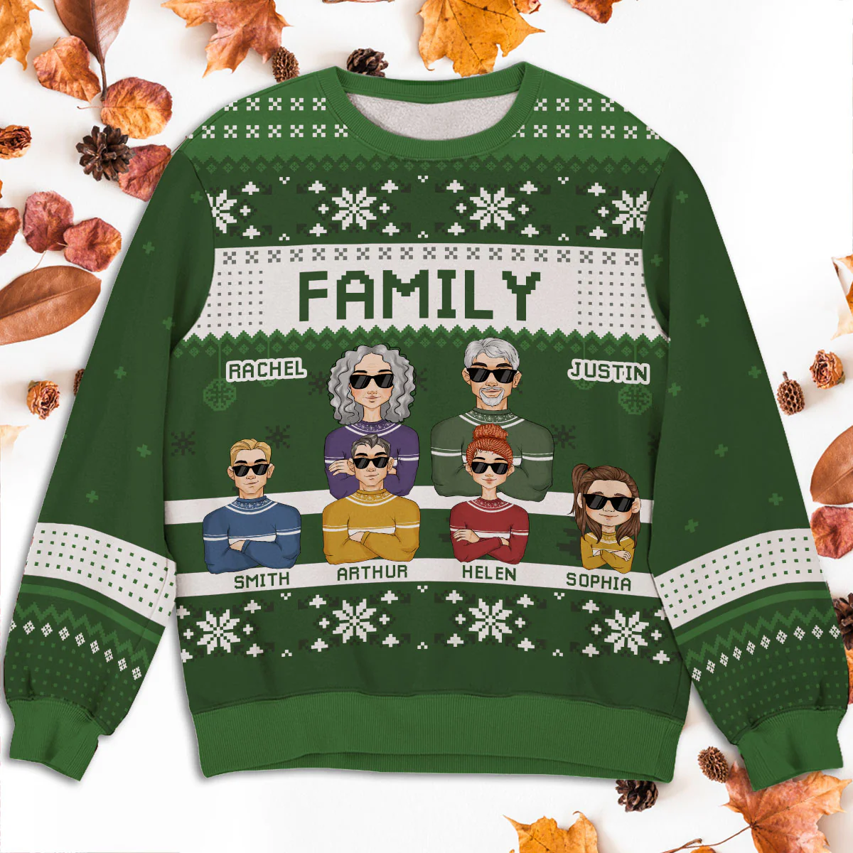 Christmas Family - Personalized Custom All-Over-Print Sweatshirt - Image 3