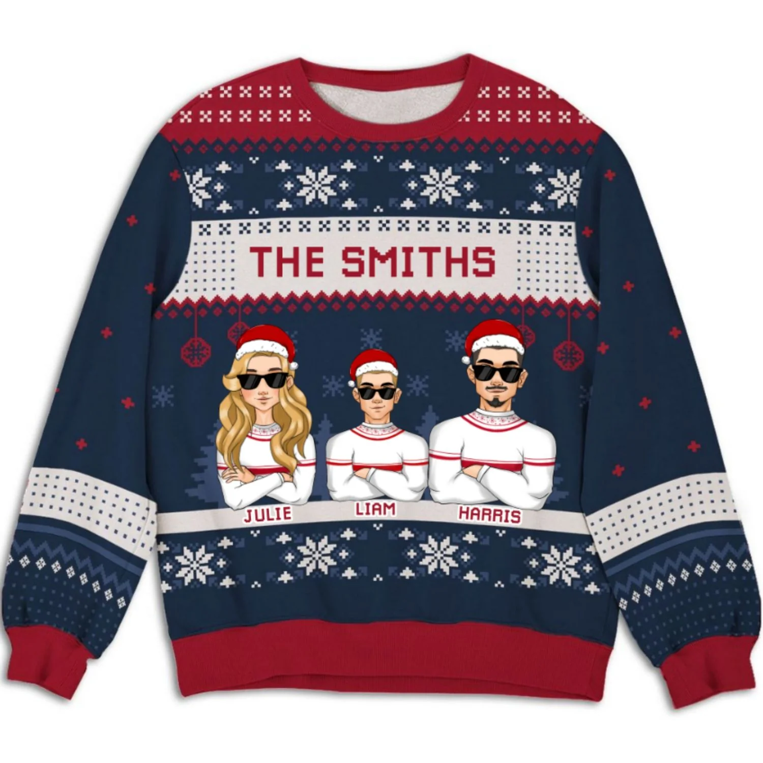 Christmas Family - Personalized Custom All-Over-Print Sweatshirt - Image 6