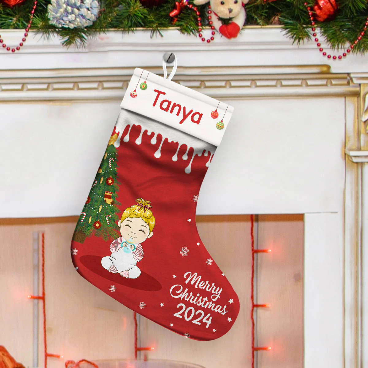 Christmas Family - Personalized Custom Christmas Stocking - Image 4