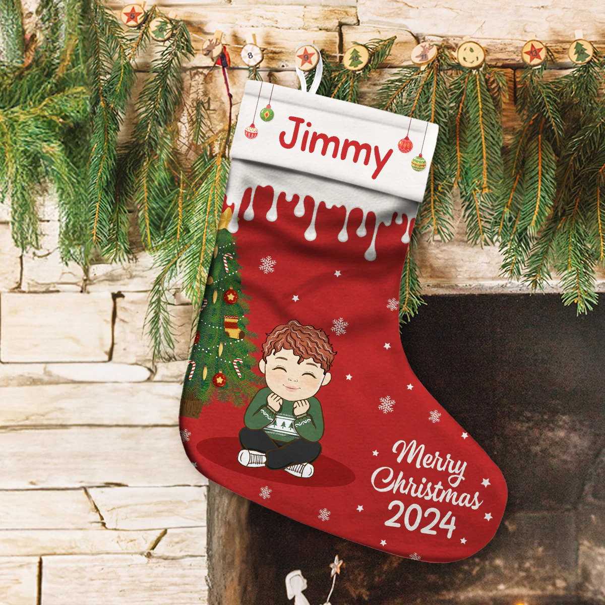 Christmas Family - Personalized Custom Christmas Stocking - Image 5