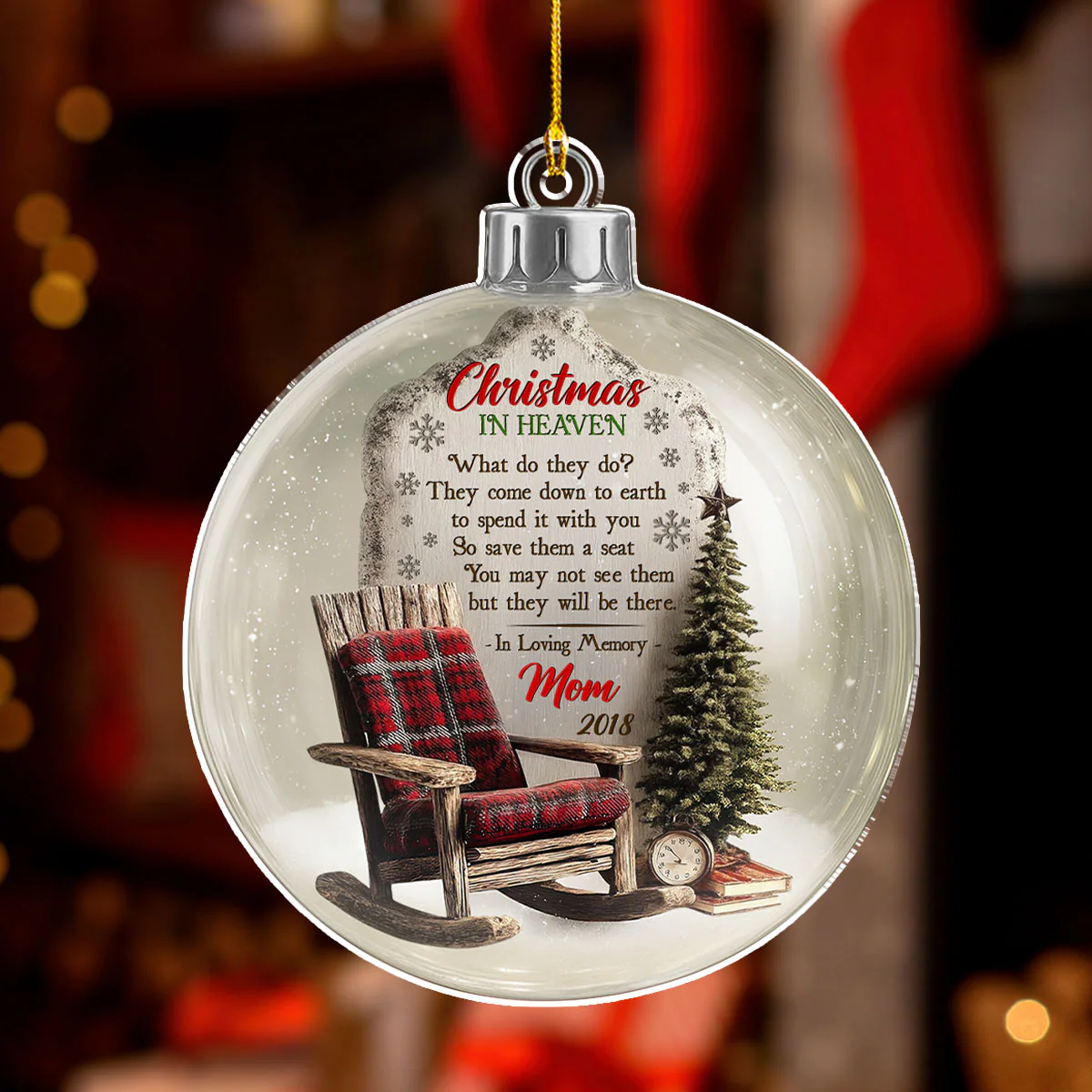 Christmas In Heaven 2025 - Personalized Custom Acrylic Ornament - Image 2