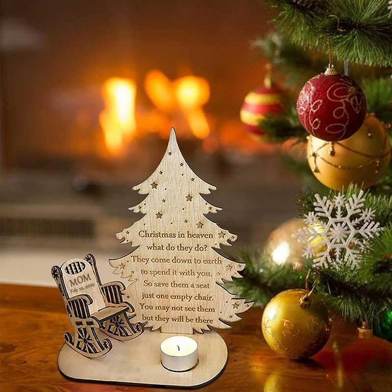 Christmas In Heaven - Personalized Custom Candle Holder - Image 3