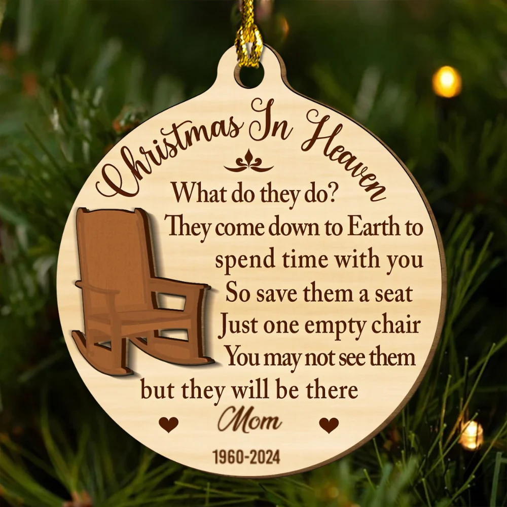Christmas In Heaven - Personalized Custom Freeshape 2-Layered Wood Ornament - Image 4