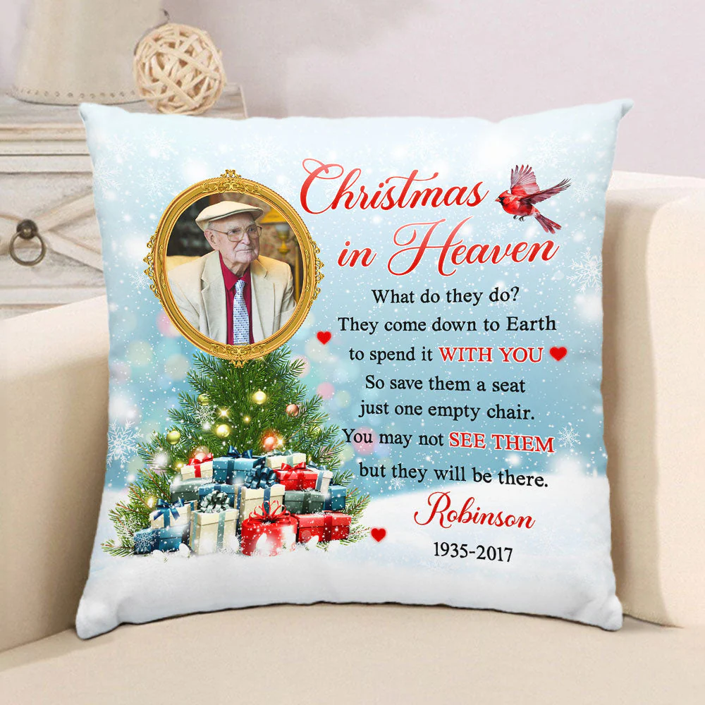Christmas In Heaven - Personalized Custom Throw Pillow - Image 6