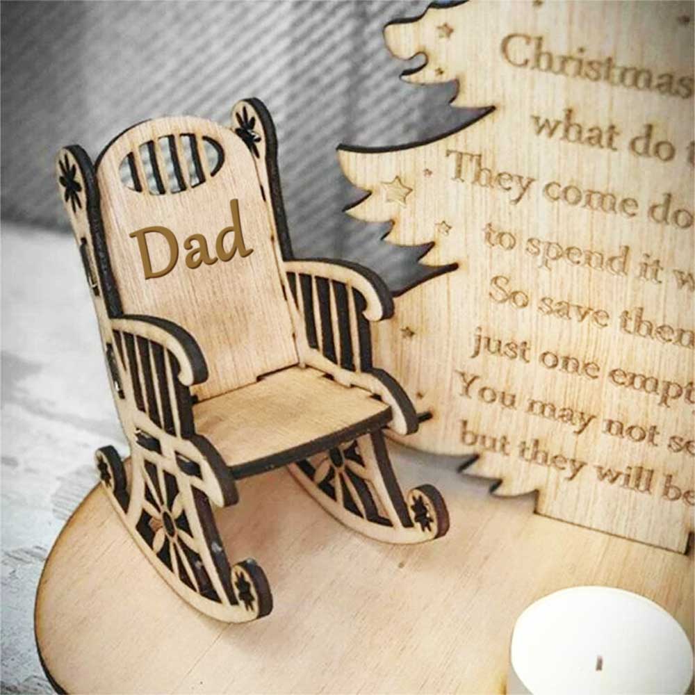 Christmas In Heaven With Chair - Personalized Custom Candle Holder - Image 3