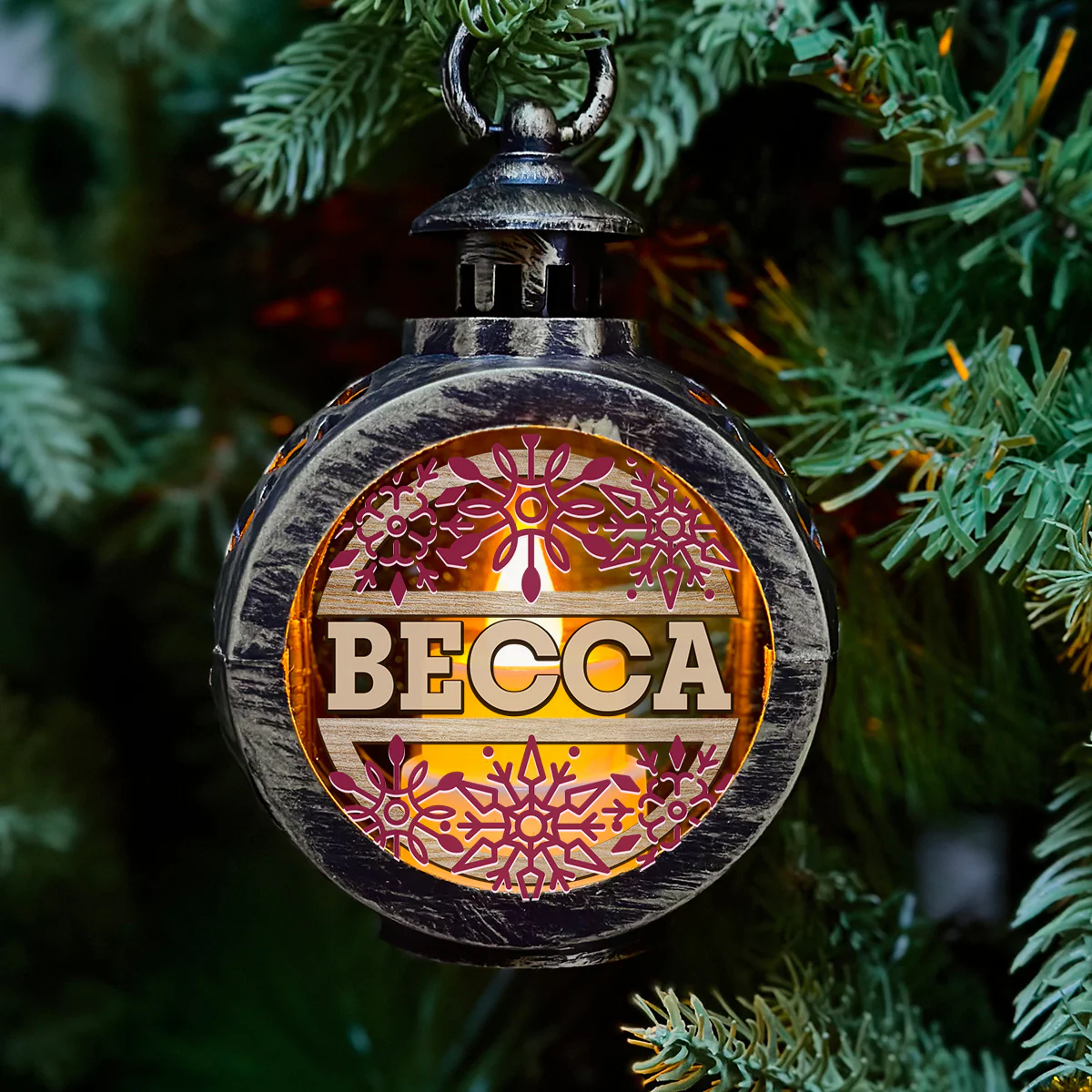 Christmas Is Coming - Personalized Custom Christmas Lantern - Image 2