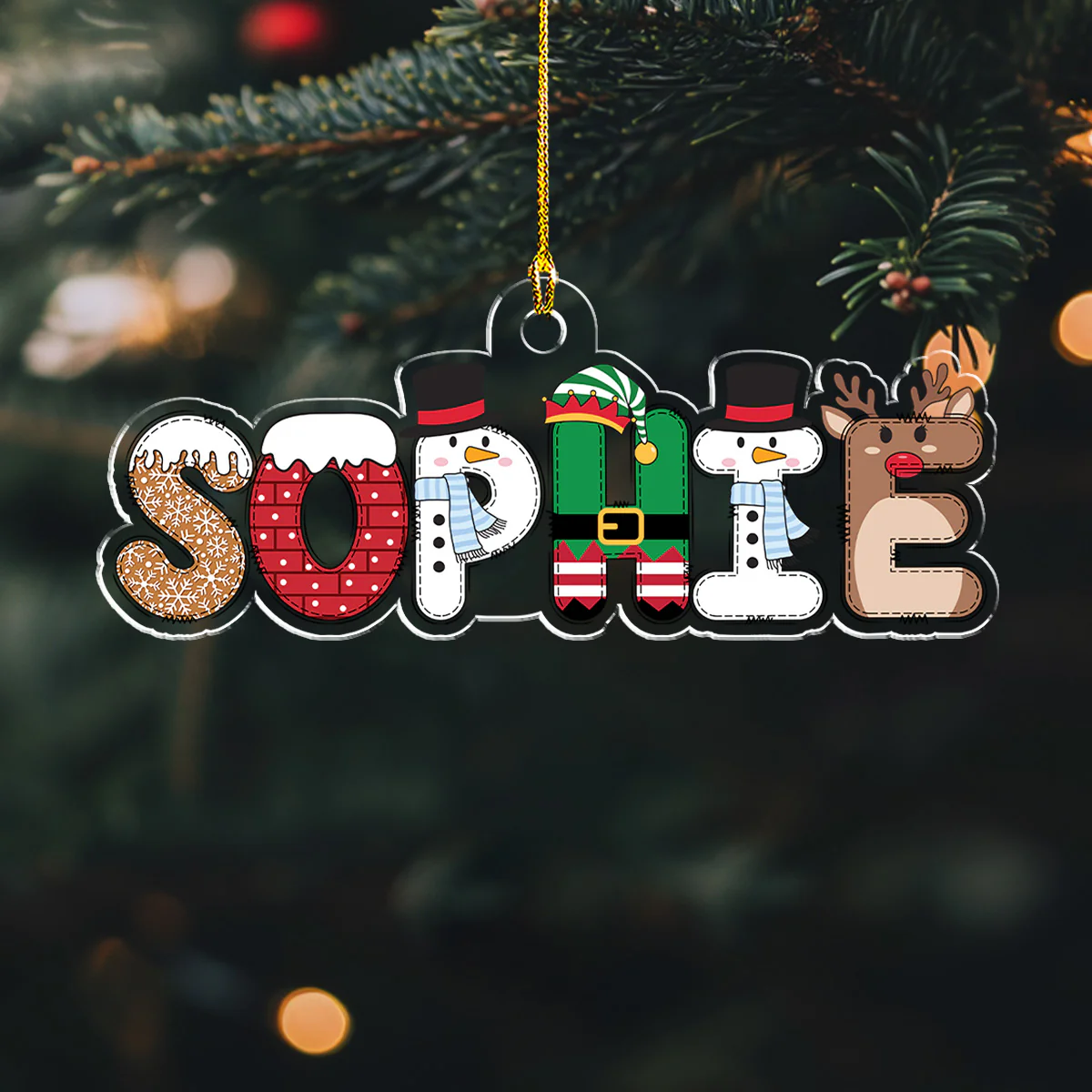 Christmas Letter - Personalized Custom Acrylic Ornament - Image 3