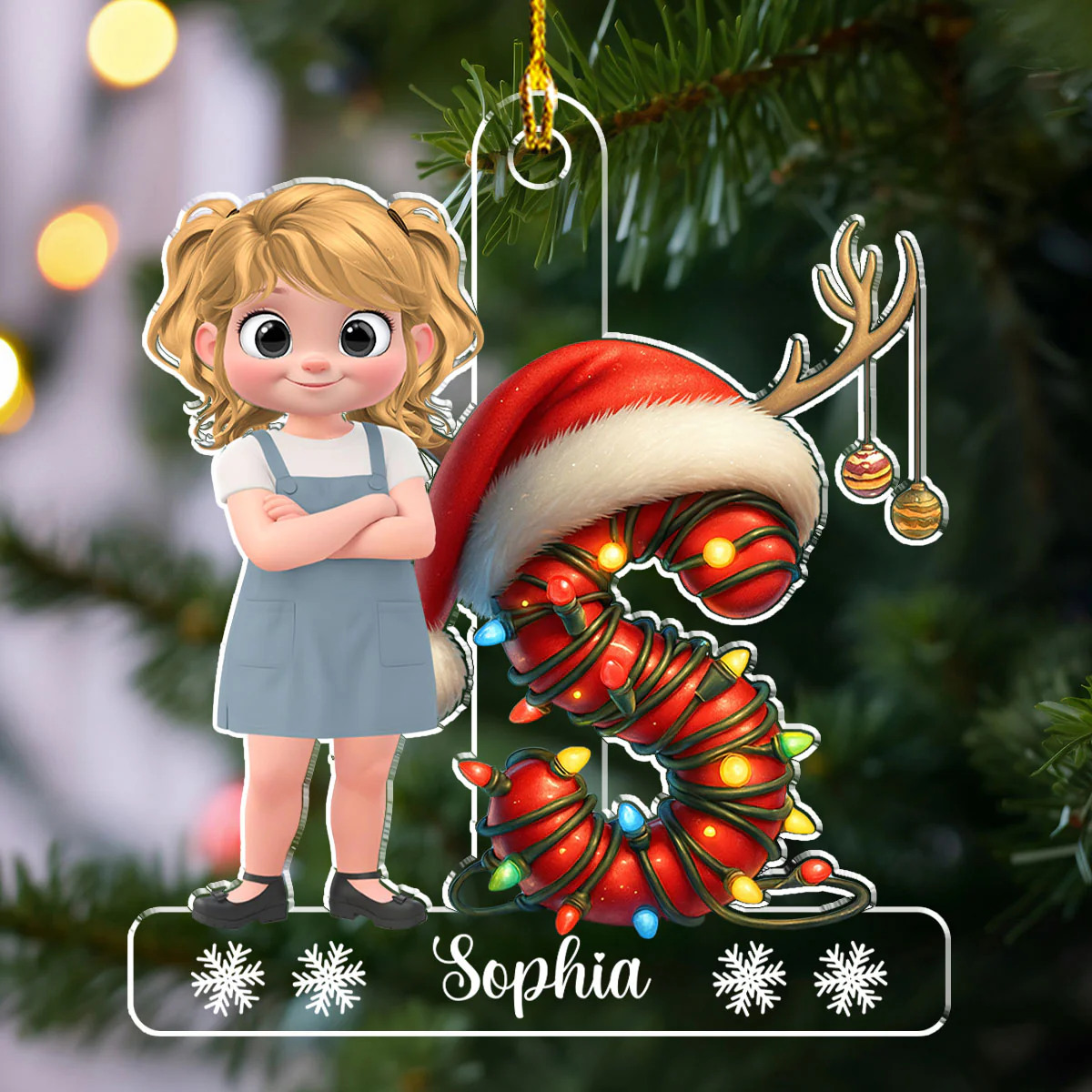 Christmas Letters - Personalized Custom Acrylic Ornament - Image 3