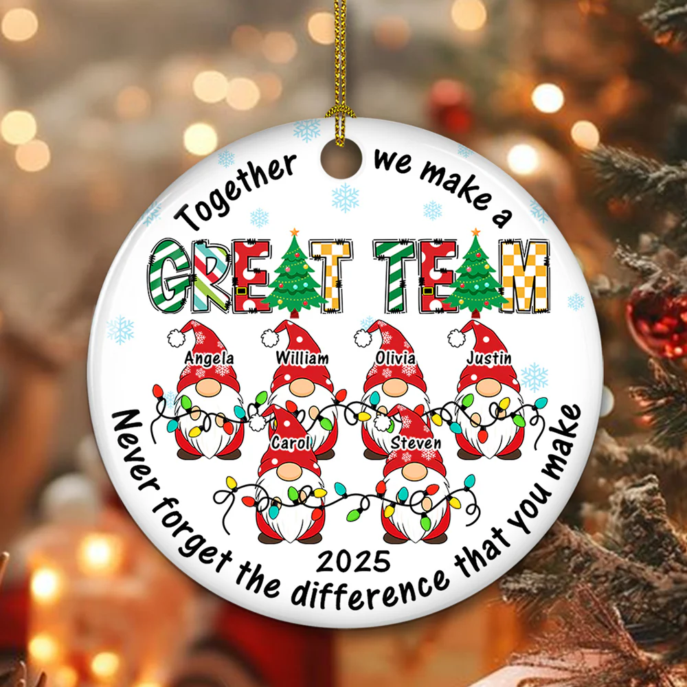 Christmas Light - Personalized Custom Ceramic Ornament - Image 4