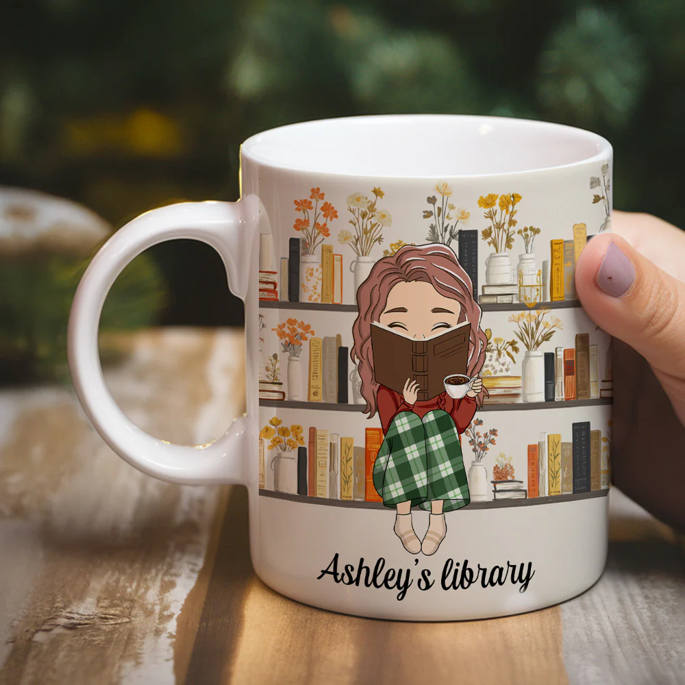 Christmas Starts In My Library - Personalized Custom Coffee Mug - Image 2