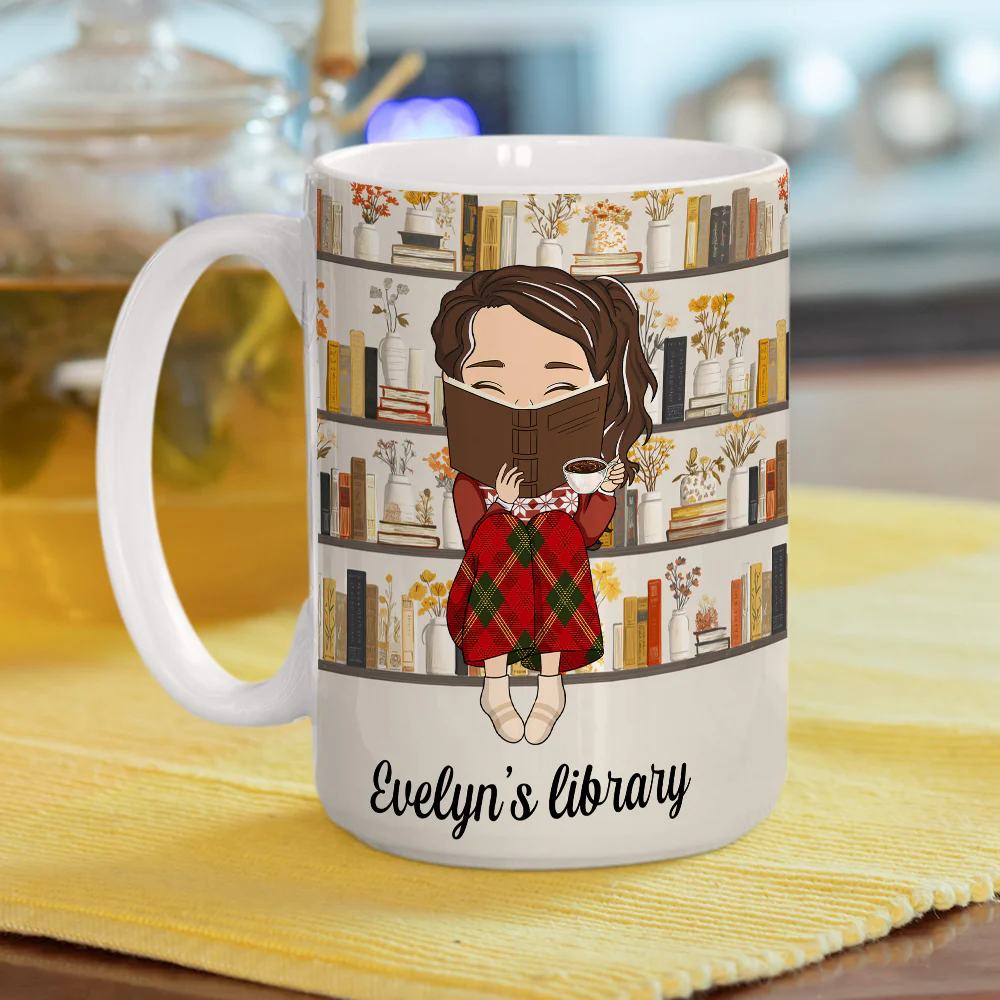 Christmas Starts In My Library - Personalized Custom Coffee Mug - Image 5
