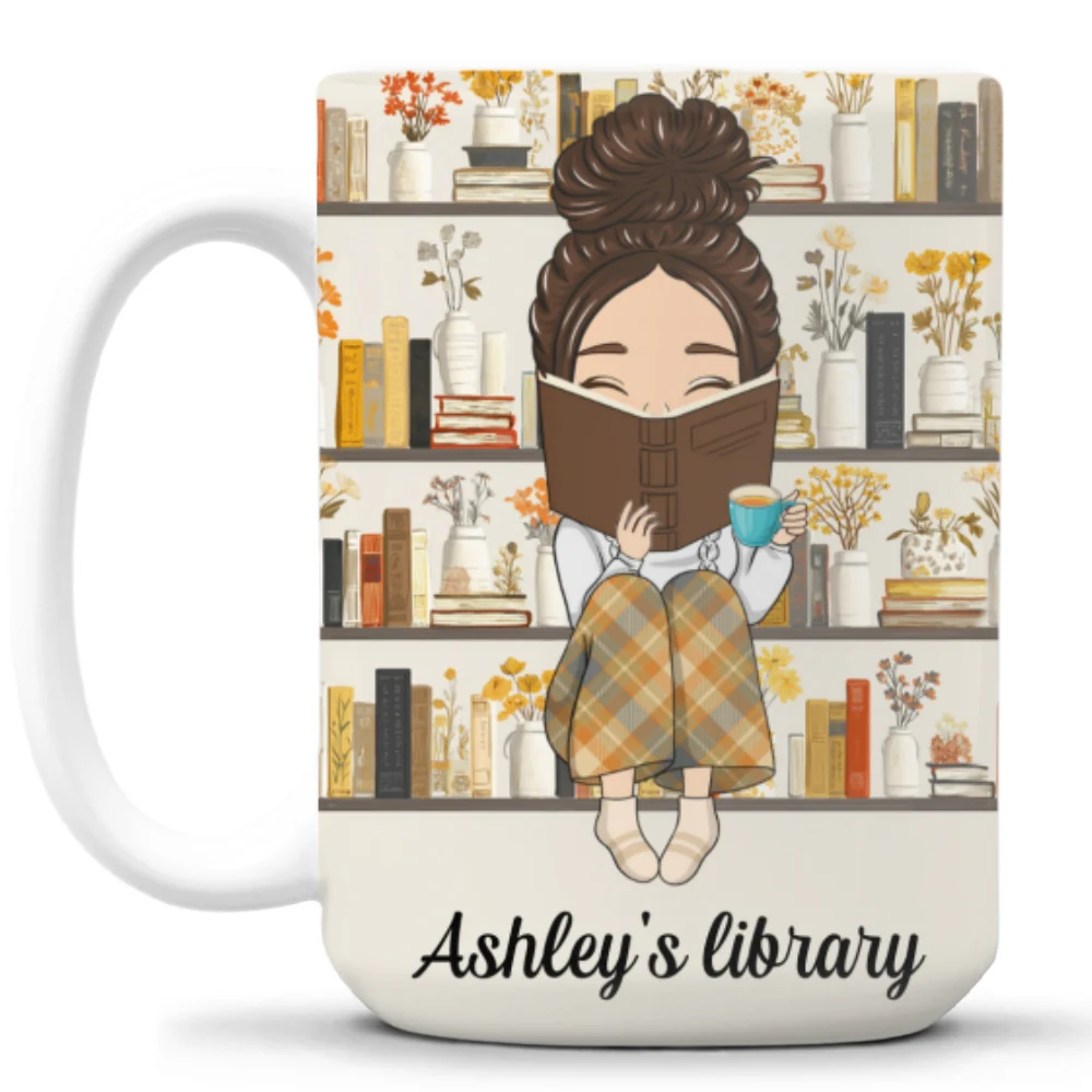 Christmas Starts In My Library - Personalized Custom Coffee Mug - Image 8
