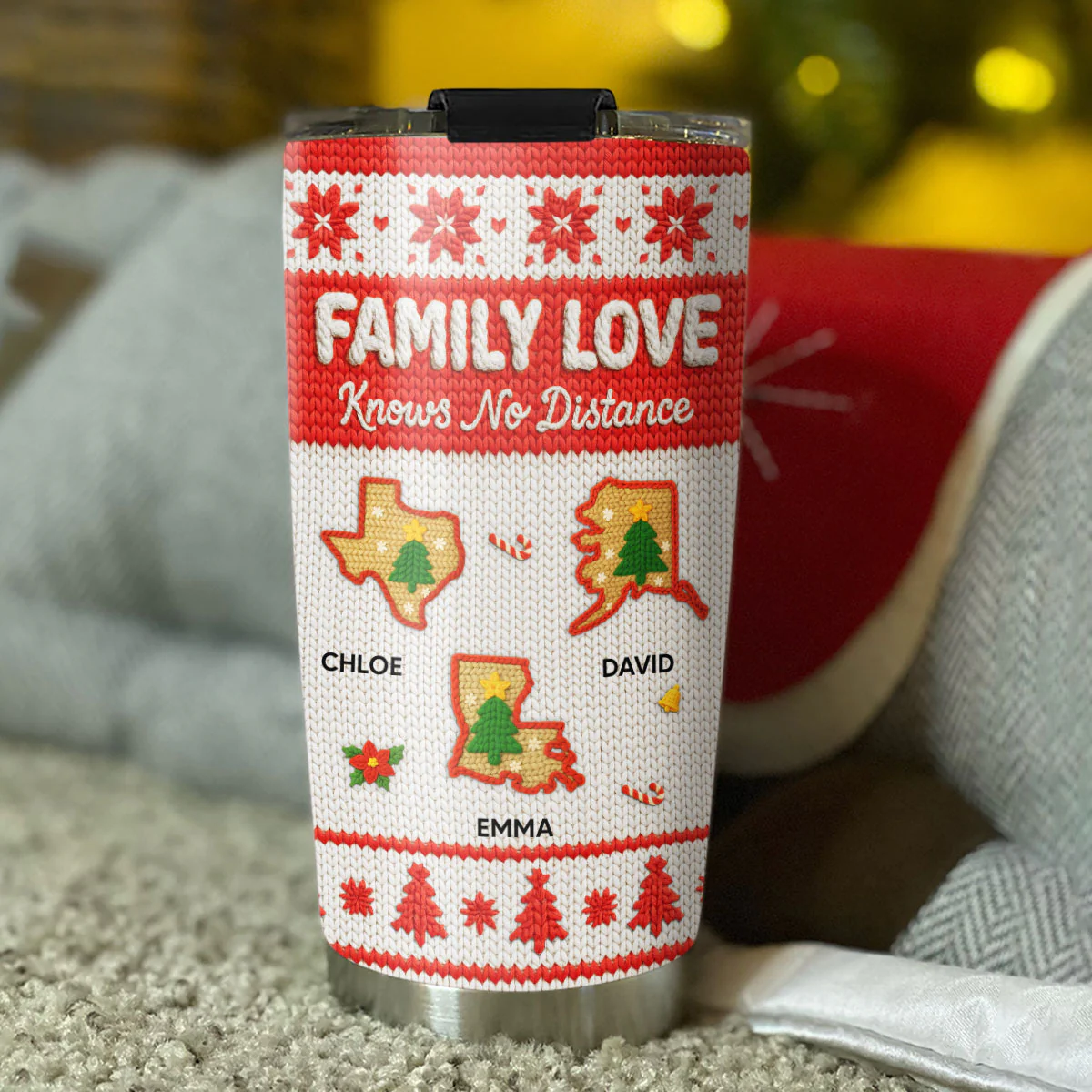 Christmas State Knit - Personalized Custom Tumbler - Image 4