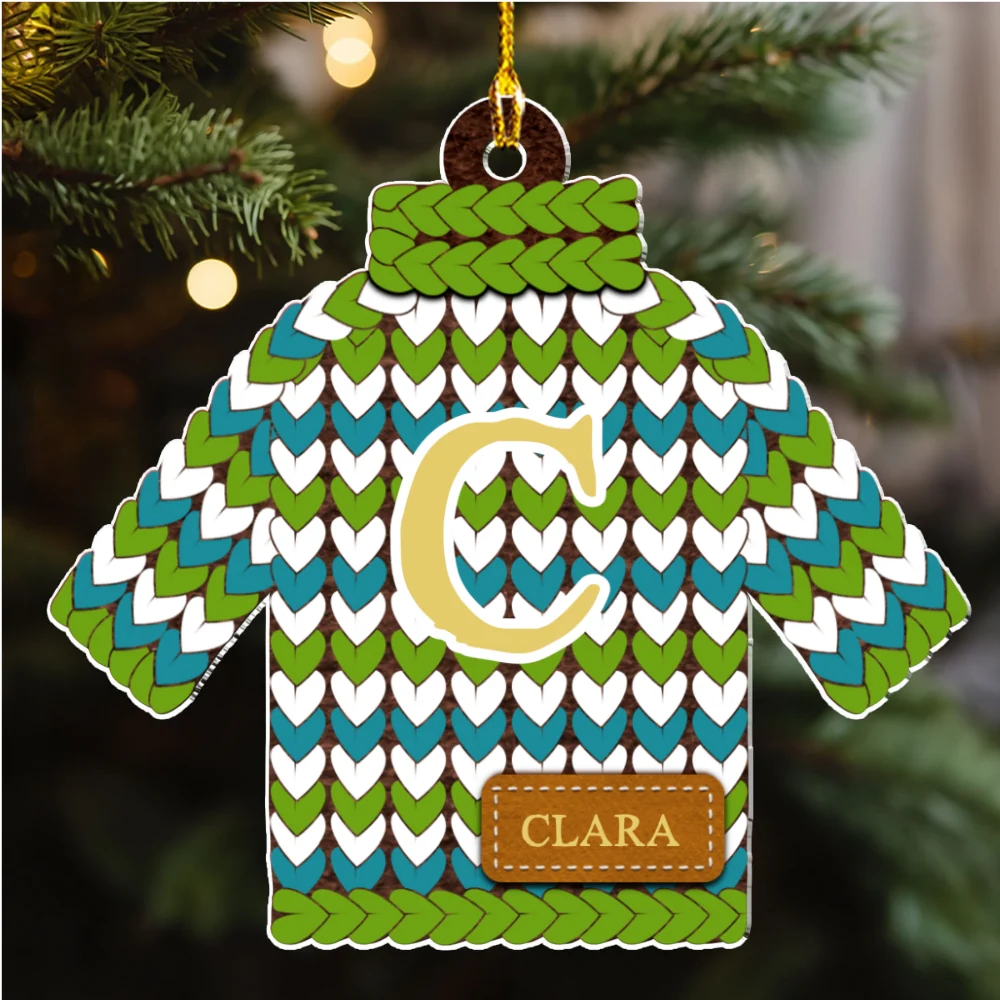 Christmas Sweater - Personalized Custom Acrylic Ornament - Image 5