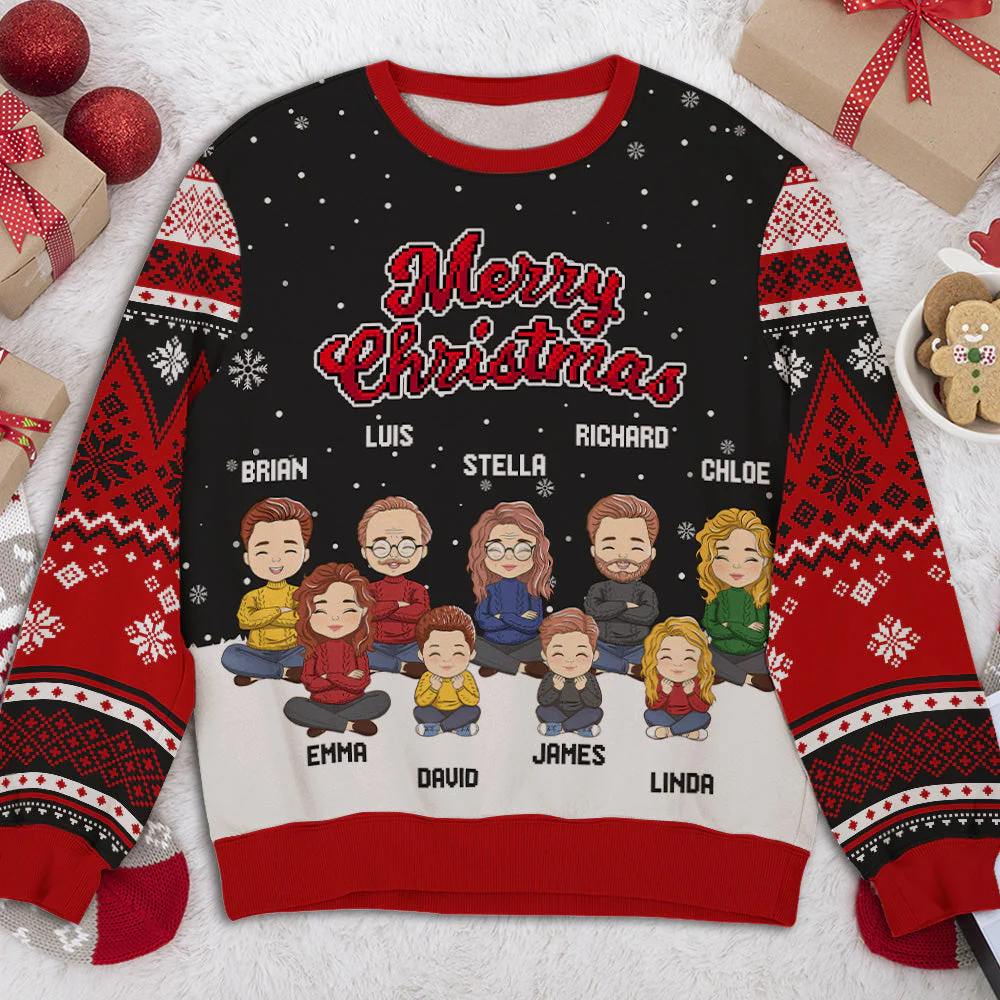 Christmas Sweatshirt Pattern - Personalized Custom All-Over-Print Sweatshirt