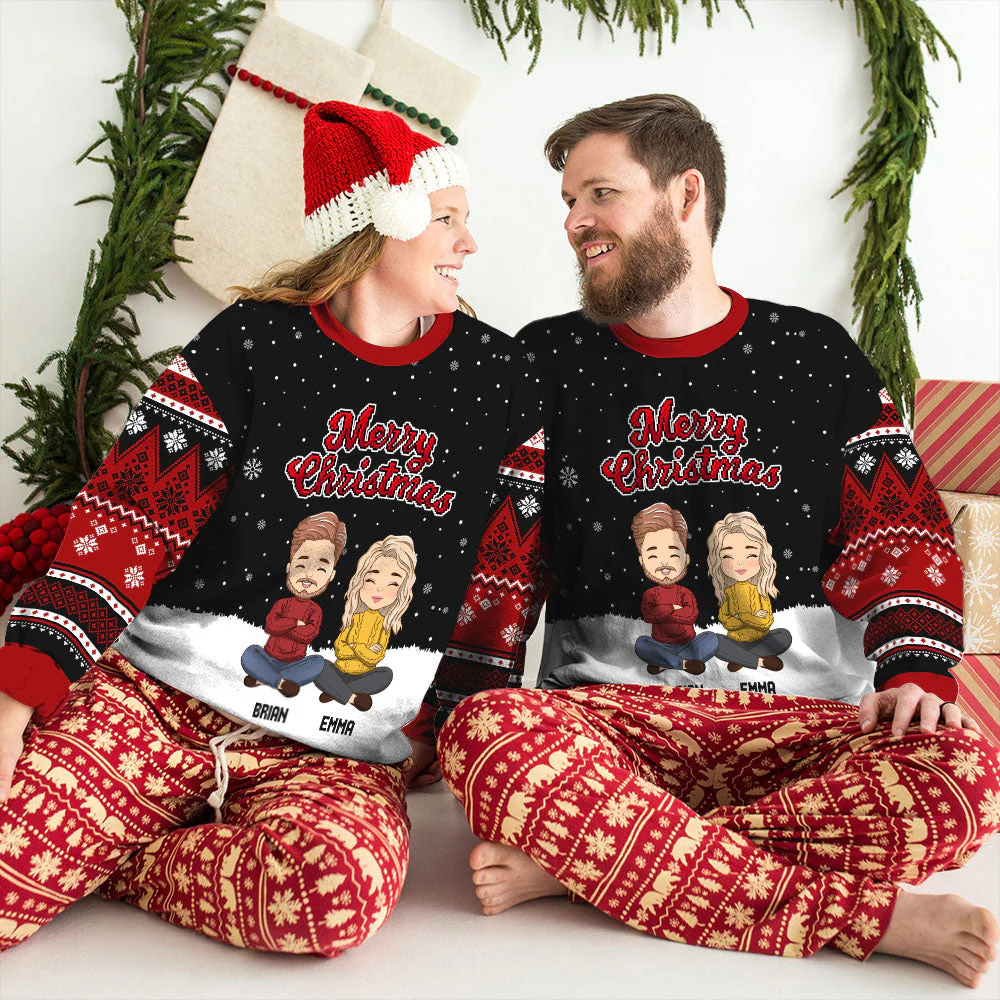 Christmas Sweatshirt Pattern - Personalized Custom All-Over-Print Sweatshirt - Image 6