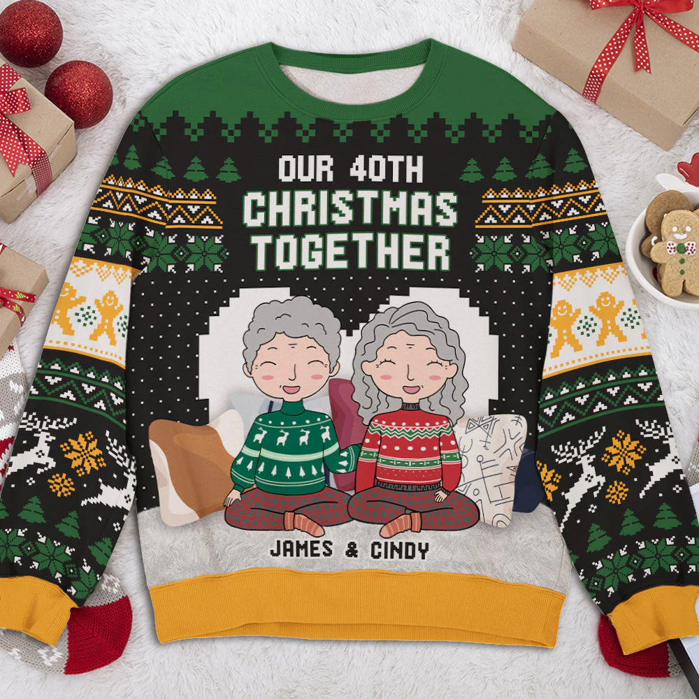 Christmas Together - Personalized Custom All-Over-Print Sweatshirt - Image 2