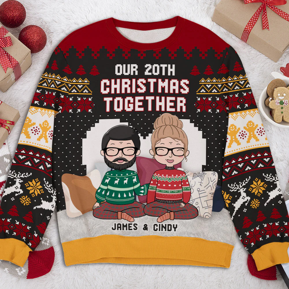 Christmas Together - Personalized Custom All-Over-Print Sweatshirt - Image 3