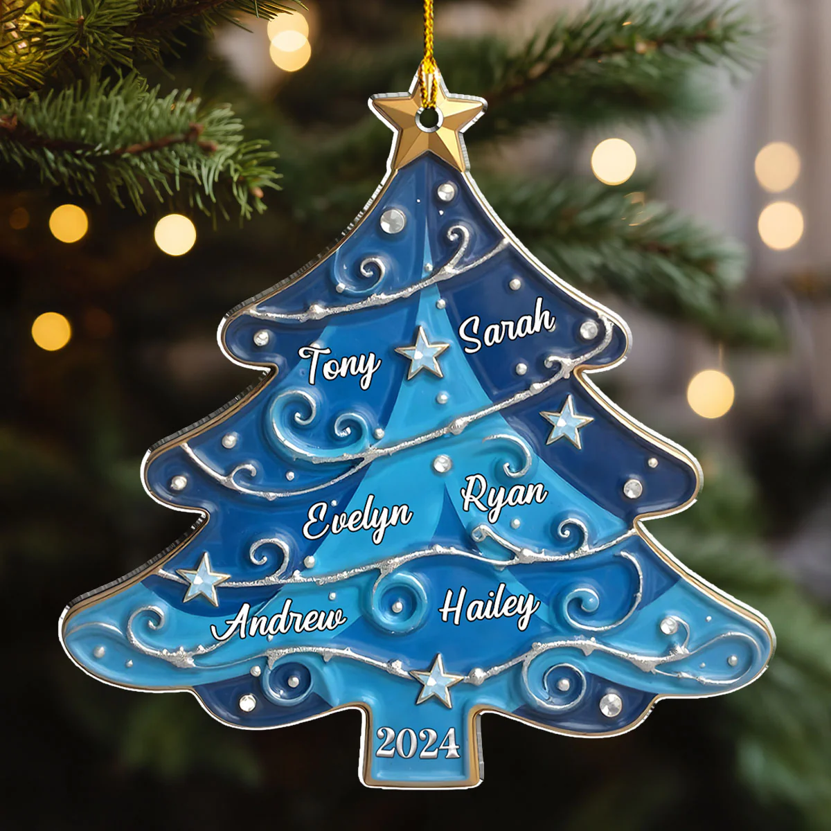 Christmas Tree 2 - Personalized Custom Acrylic Ornament - Image 2