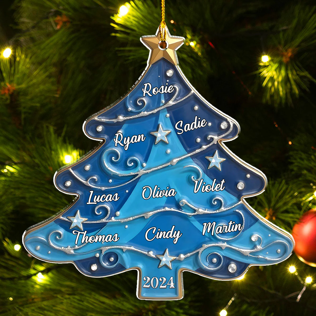 Christmas Tree 2 - Personalized Custom Acrylic Ornament - Image 4