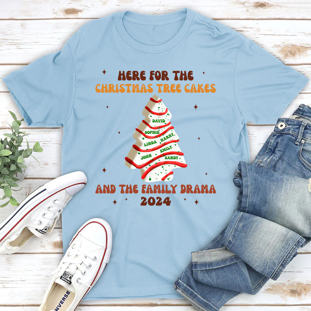 Christmas Tree Cakes And Family Drama - Personalized Custom Shirt - Image 4