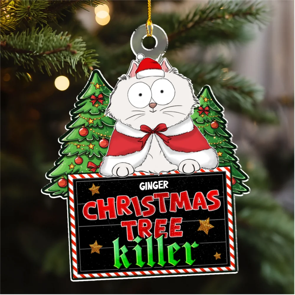 Christmas Tree Killer - Personalized Custom Acrylic Ornament - Image 6