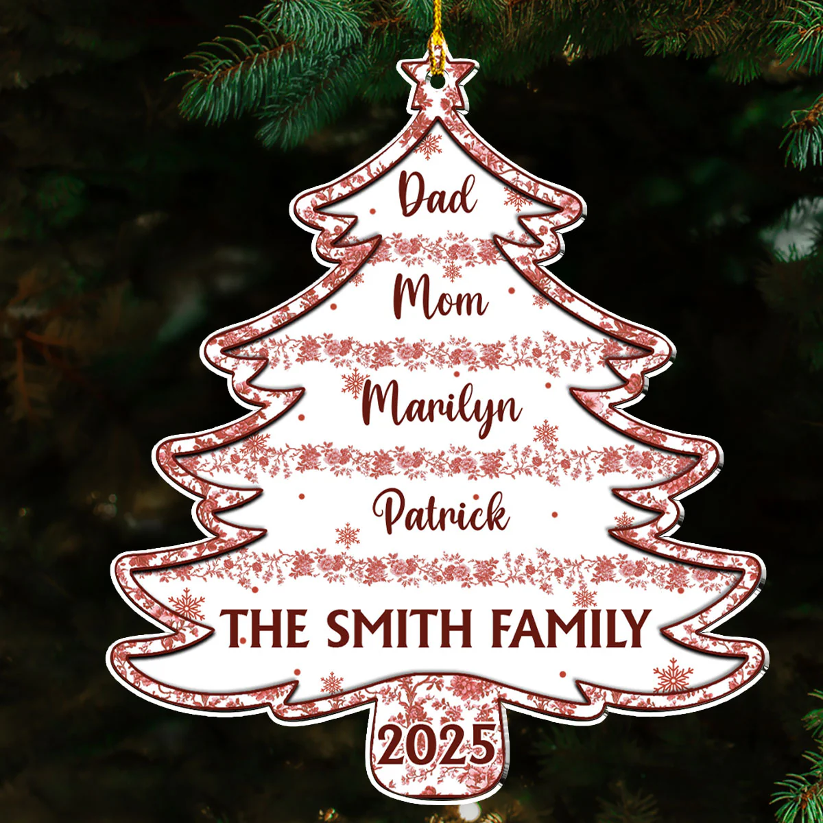 Christmas Tree Of Love - Personalized Custom Acrylic Ornament - Image 2
