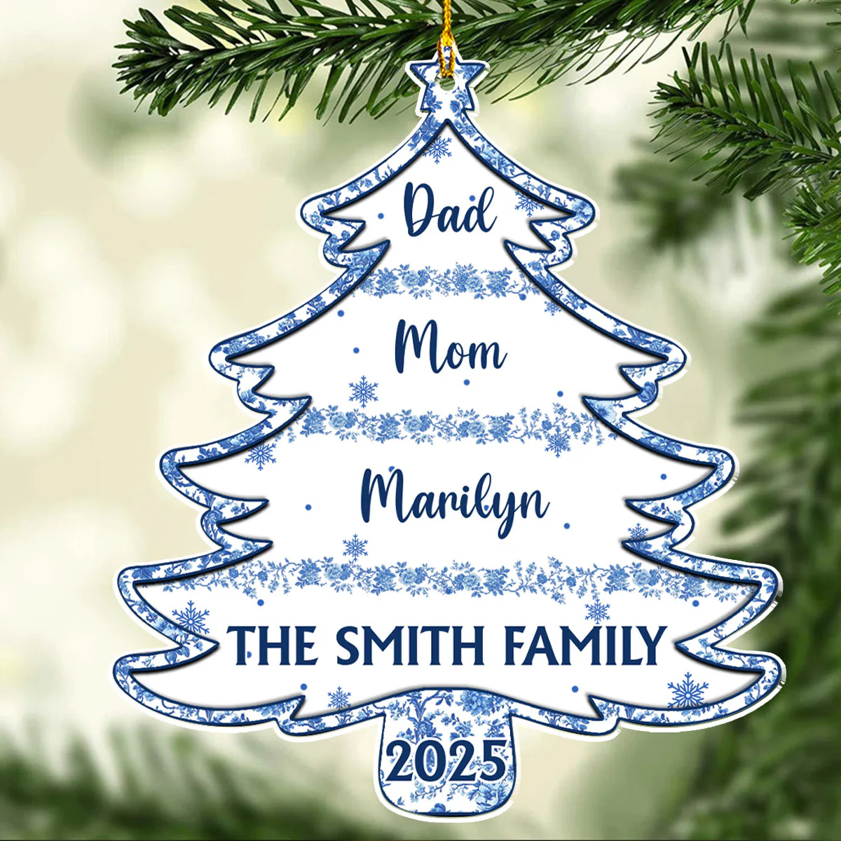 Christmas Tree Of Love - Personalized Custom Acrylic Ornament - Image 3