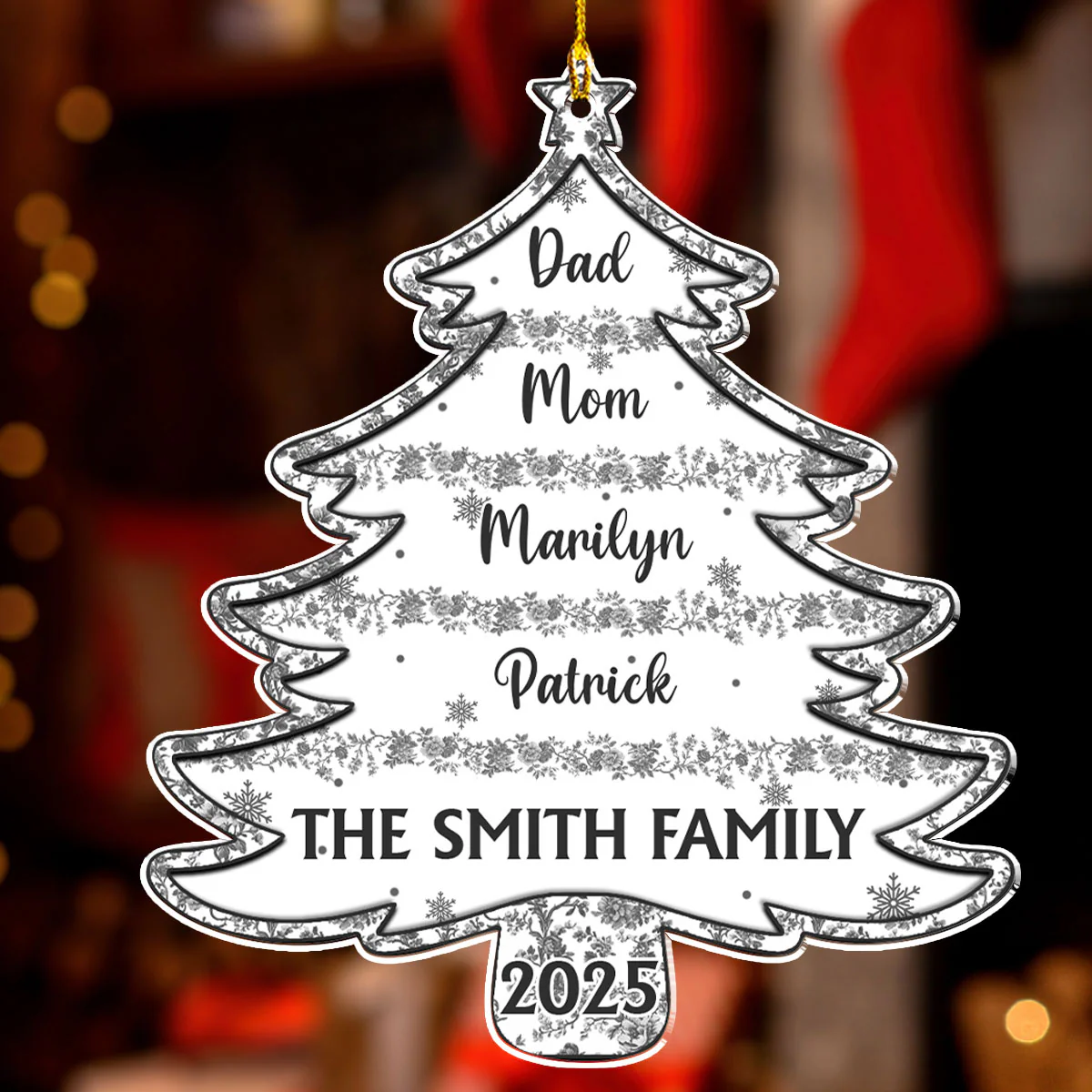 Christmas Tree Of Love - Personalized Custom Acrylic Ornament - Image 4