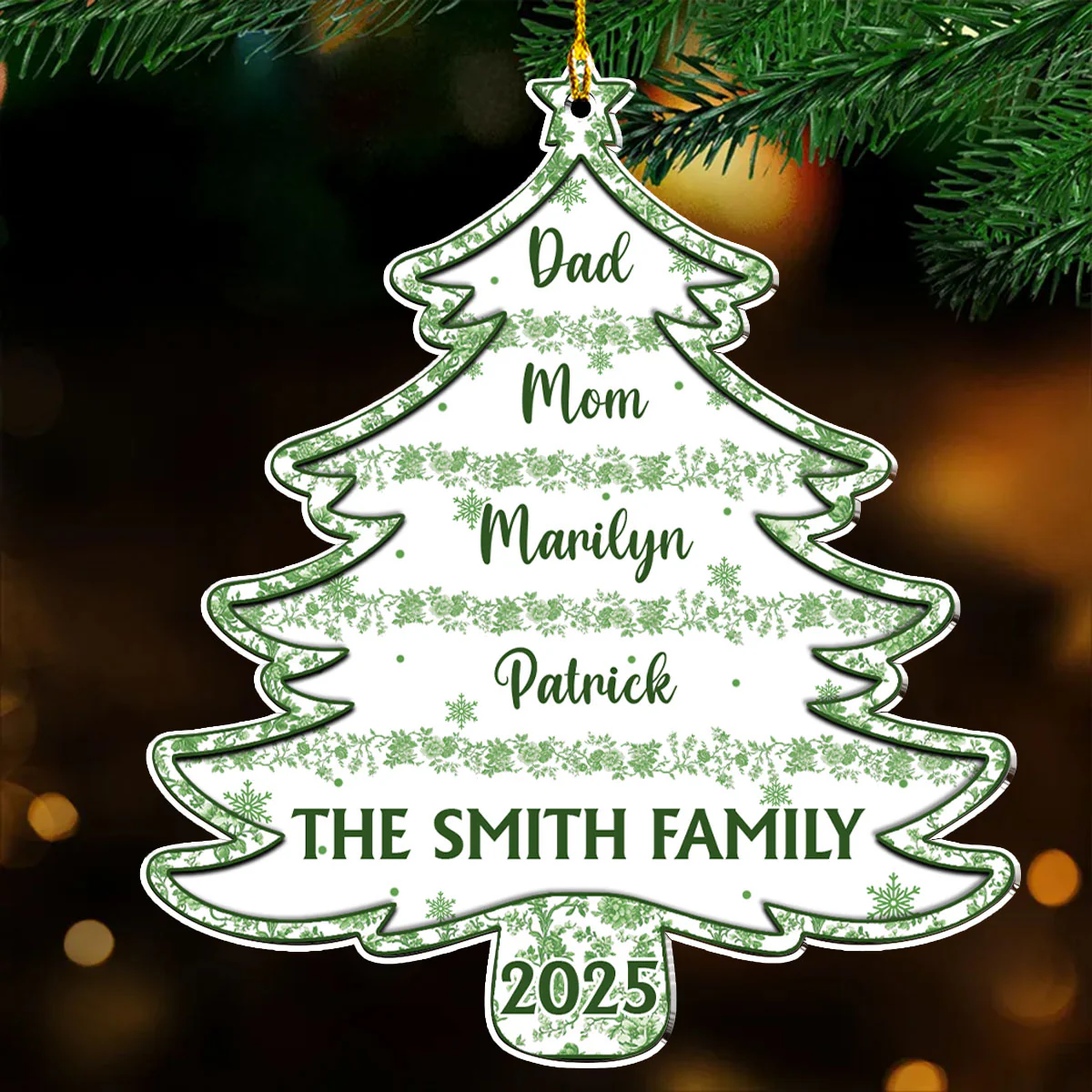 Christmas Tree Of Love - Personalized Custom Acrylic Ornament - Image 5