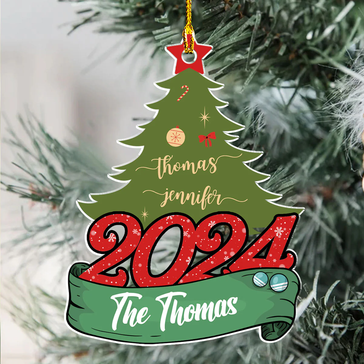 Christmas Tree - Personalized Custom Acrylic Ornament - Image 3