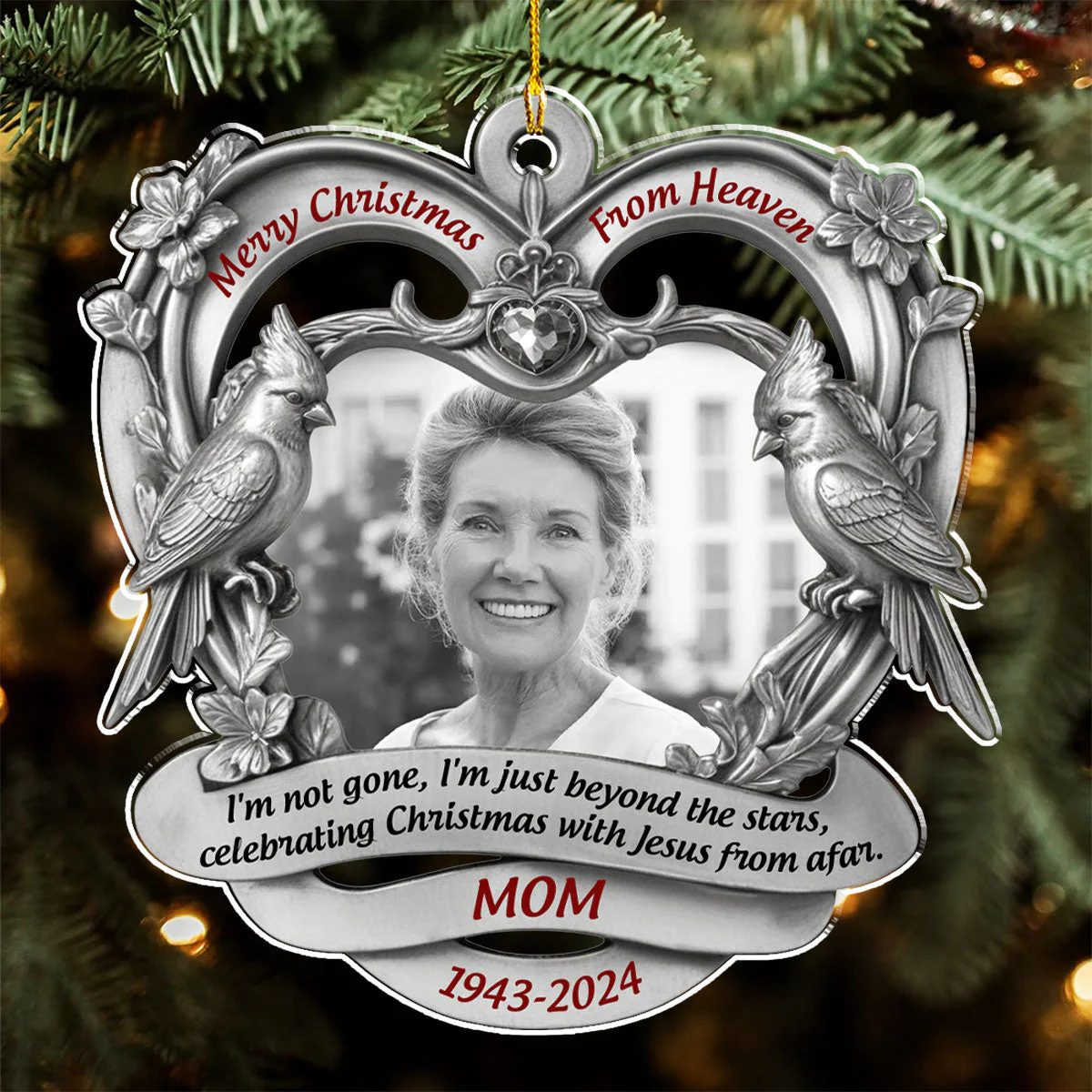 Christmas With Jesus Forever - Personalized Custom Acrylic Ornament - Image 3