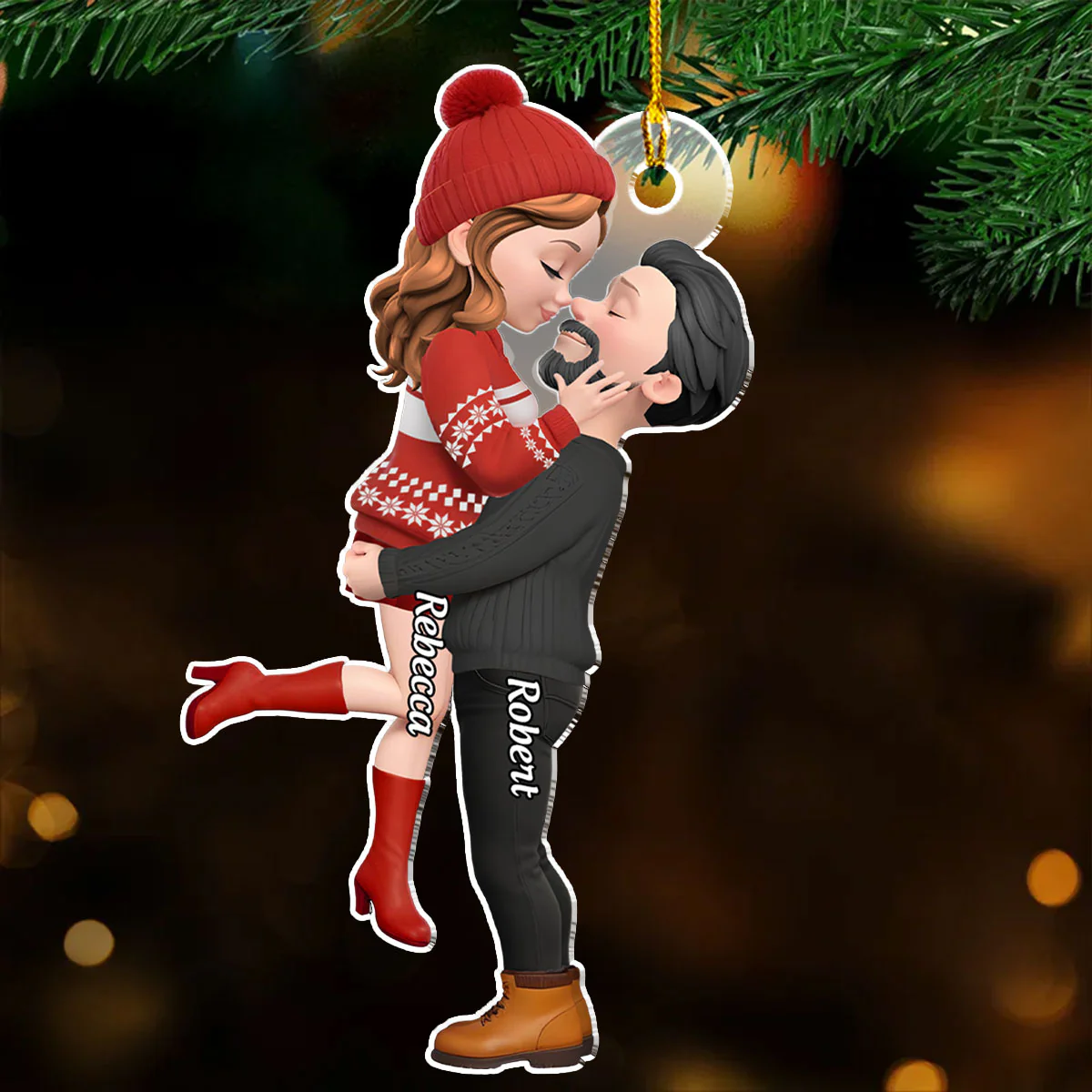Christmas With My Dear - Personalized Custom Acrylic Ornament - Image 2