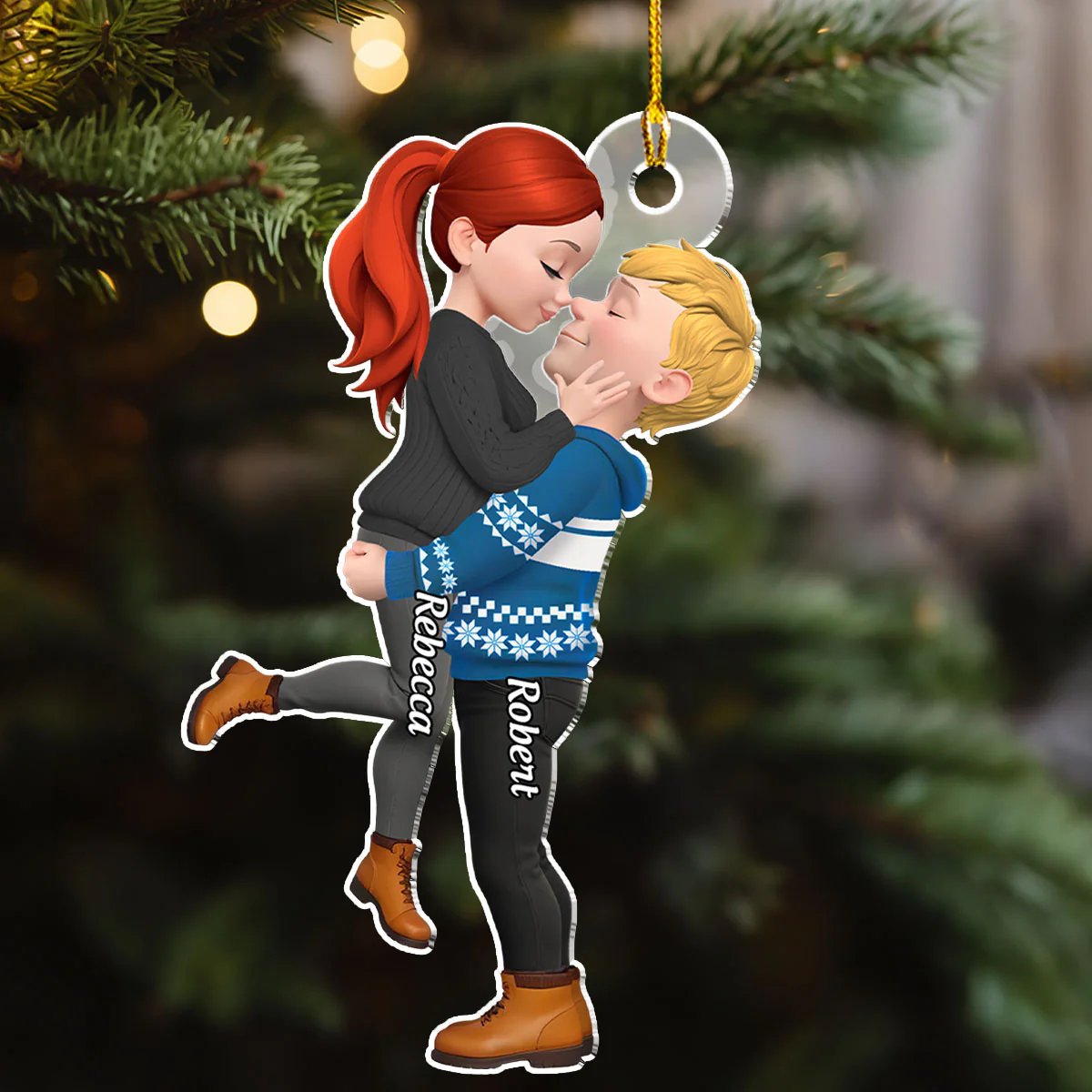 Christmas With My Dear - Personalized Custom Acrylic Ornament - Image 3