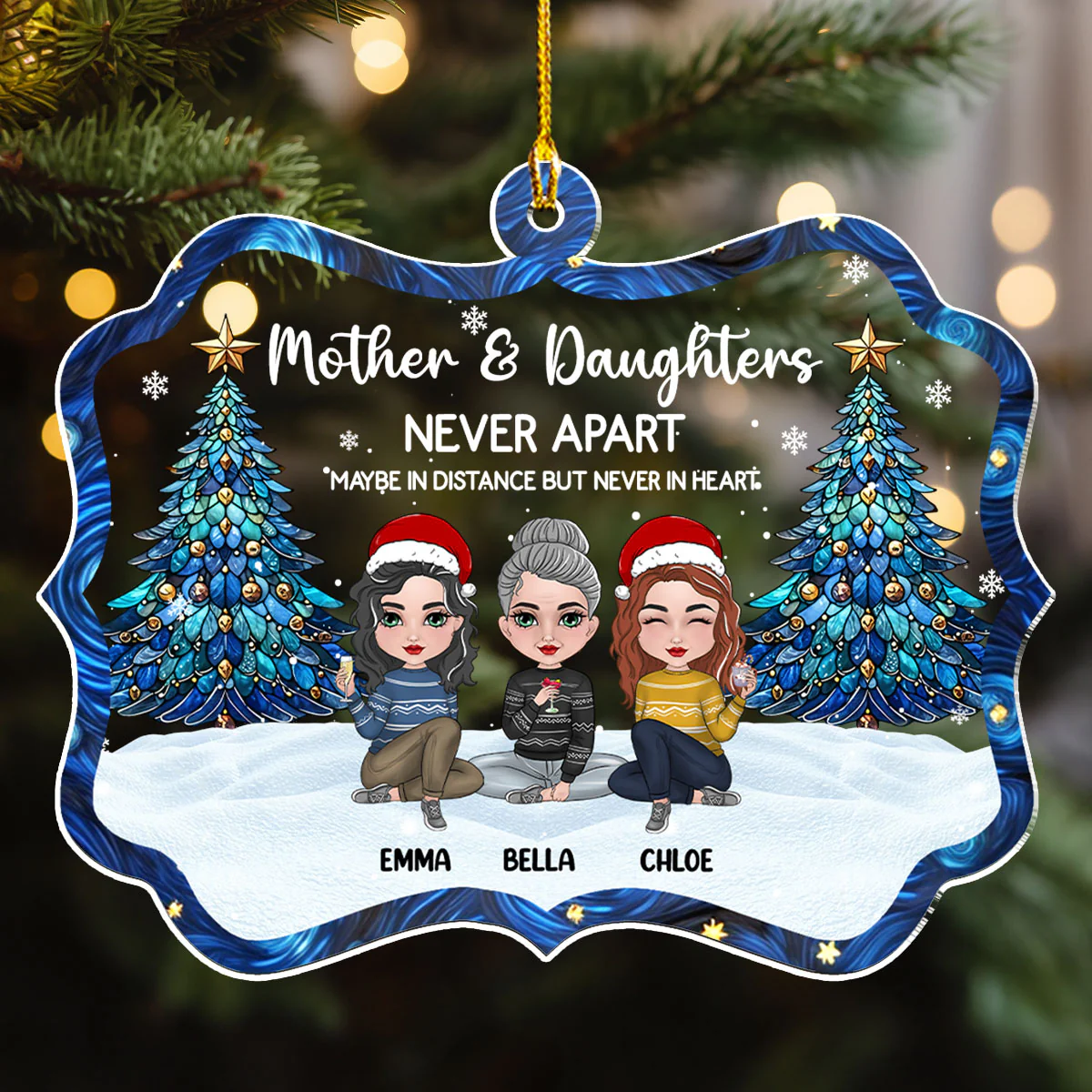 Christmas With Relative - Personalized Custom Acrylic Ornament - Image 2