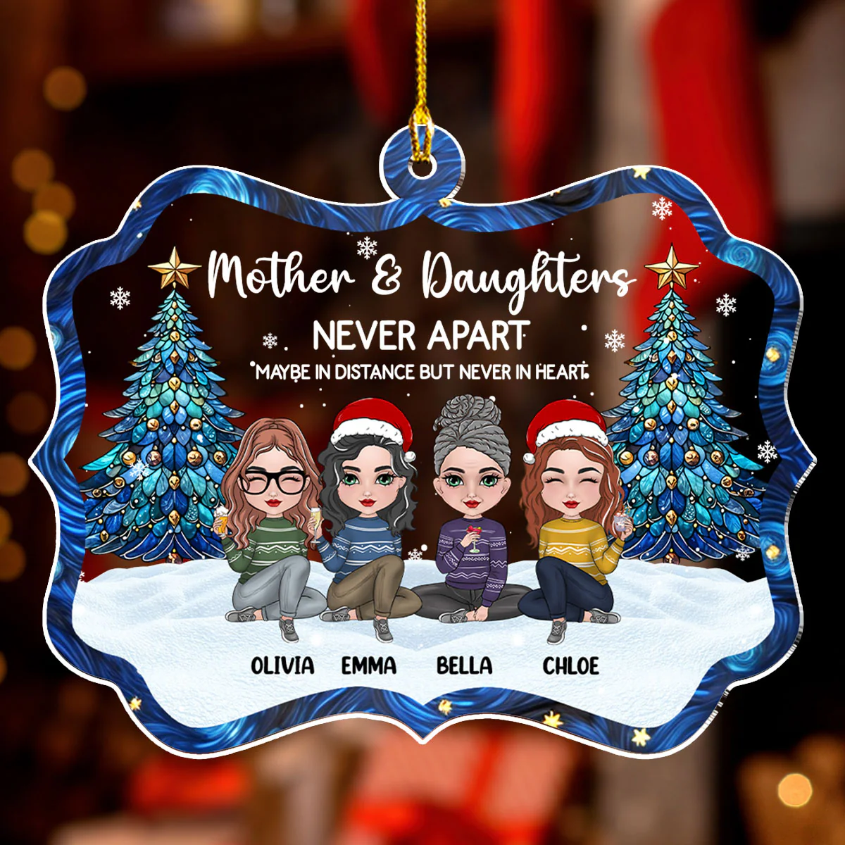 Christmas With Relative - Personalized Custom Acrylic Ornament - Image 4