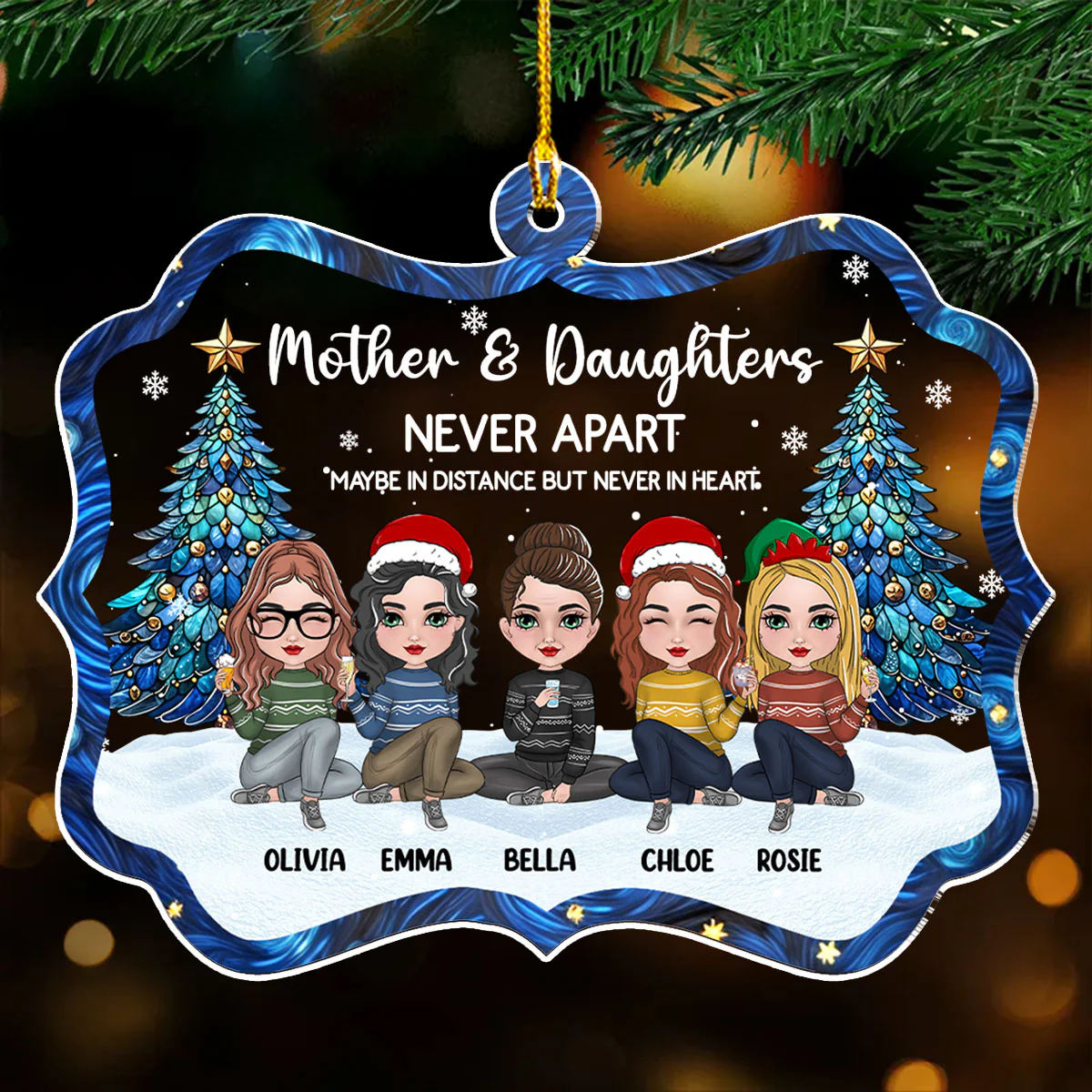 Christmas With Relative - Personalized Custom Acrylic Ornament - Image 5