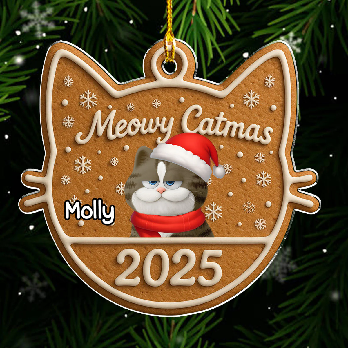 Chunky Catmas - Personalized Custom Acrylic Ornament