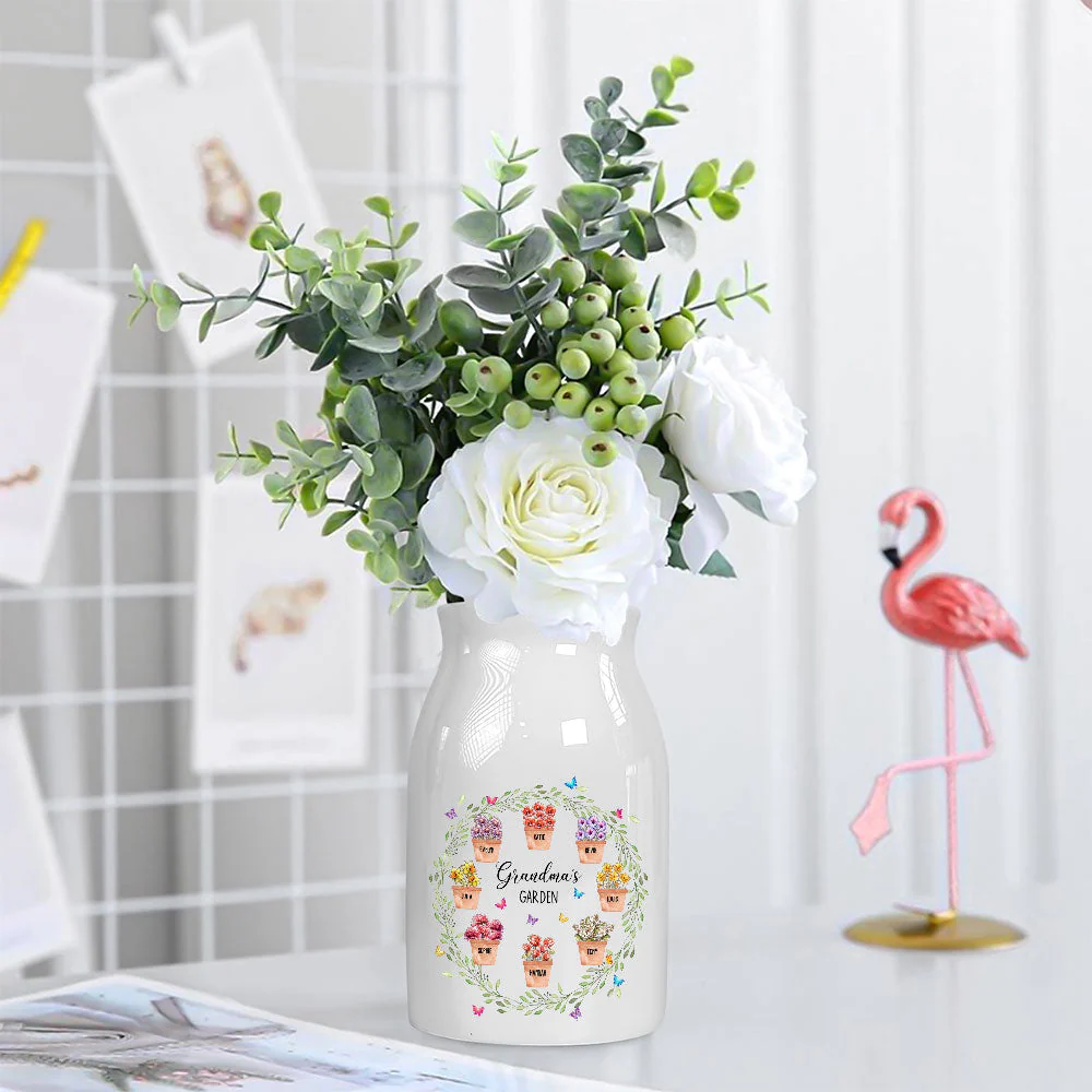 Circle Birth Month Flowers - Personalized Custom Home Decor Flower Vase - Image 5
