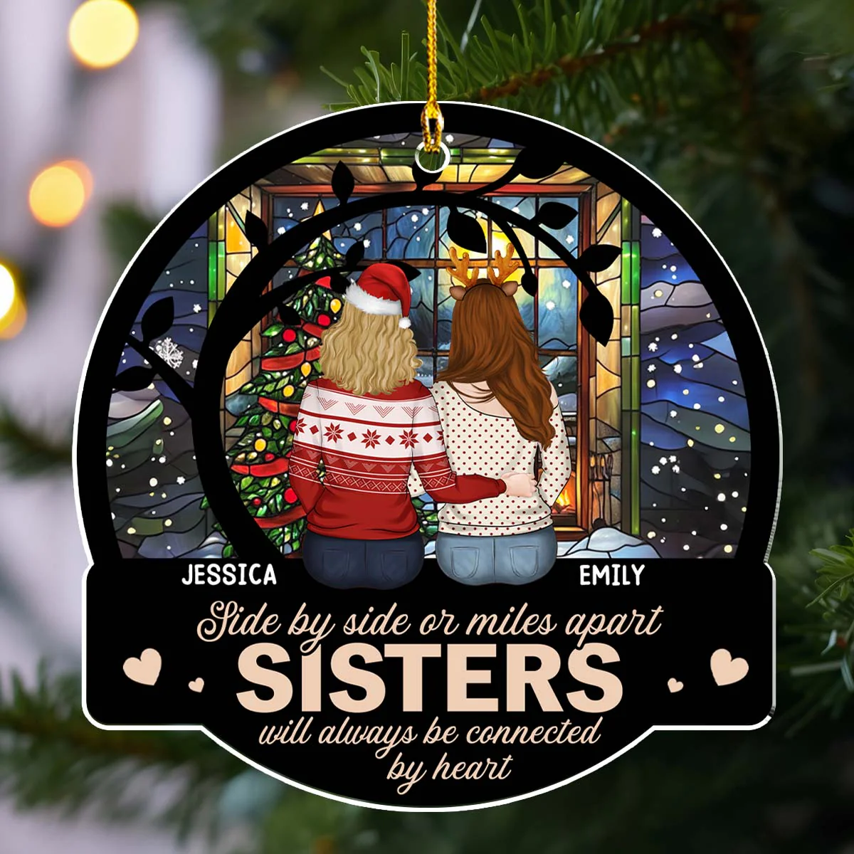 Circle Of Love - Personalized Custom Acrylic Ornament - Image 2