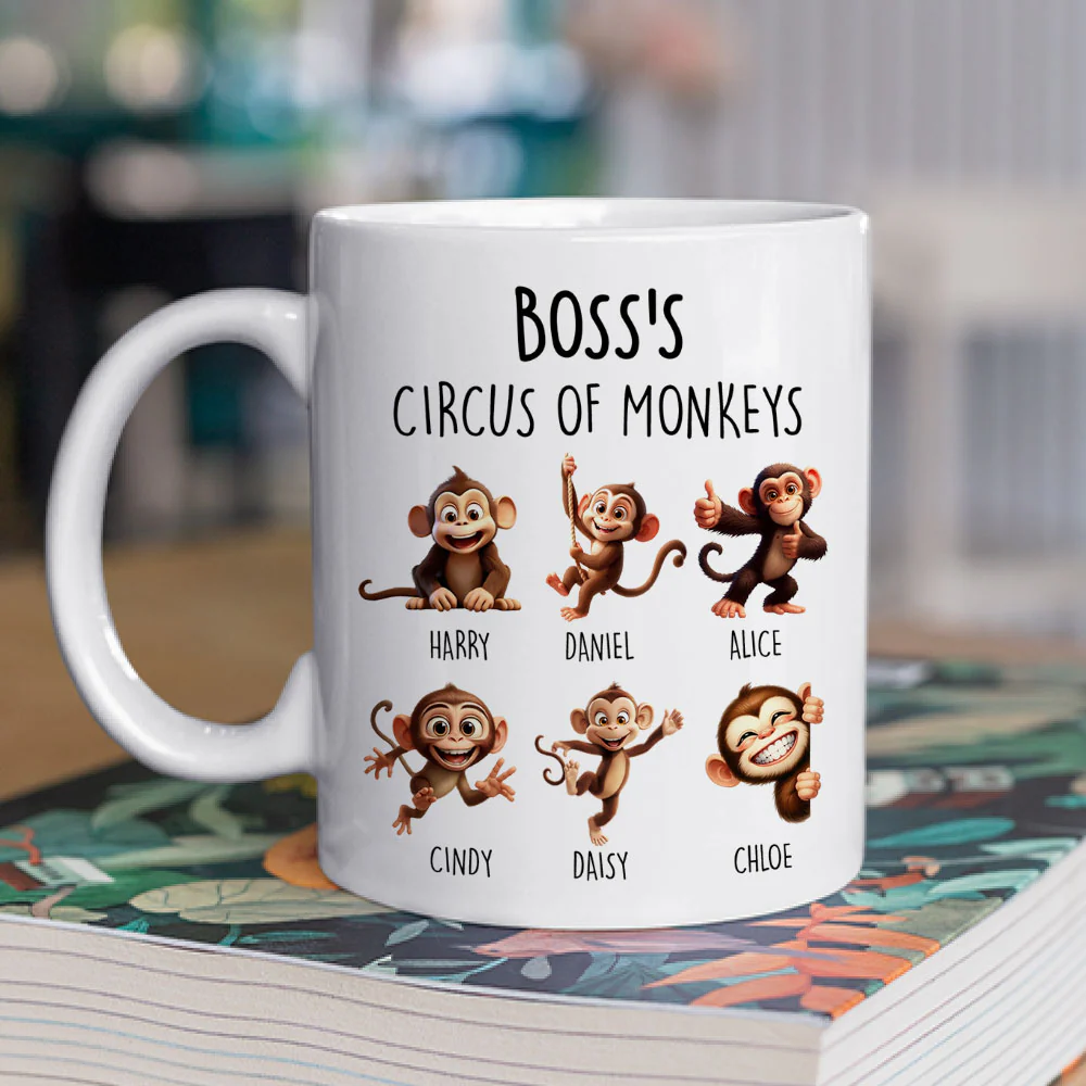 Circus of Monkeys - Personalized Custom Coffee Mug - Image 2